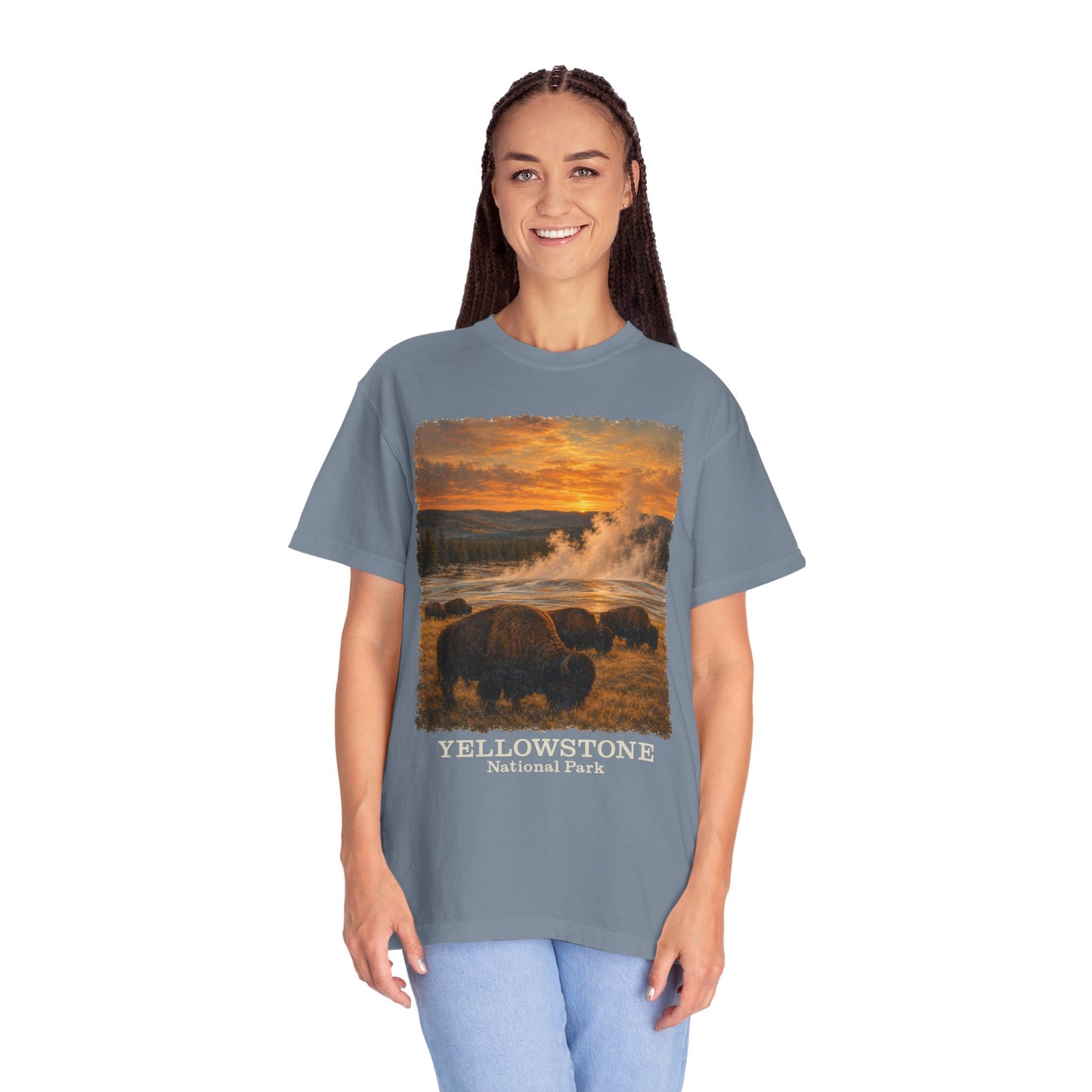 Yellowstone National Park Bison Sunset T-Shirt