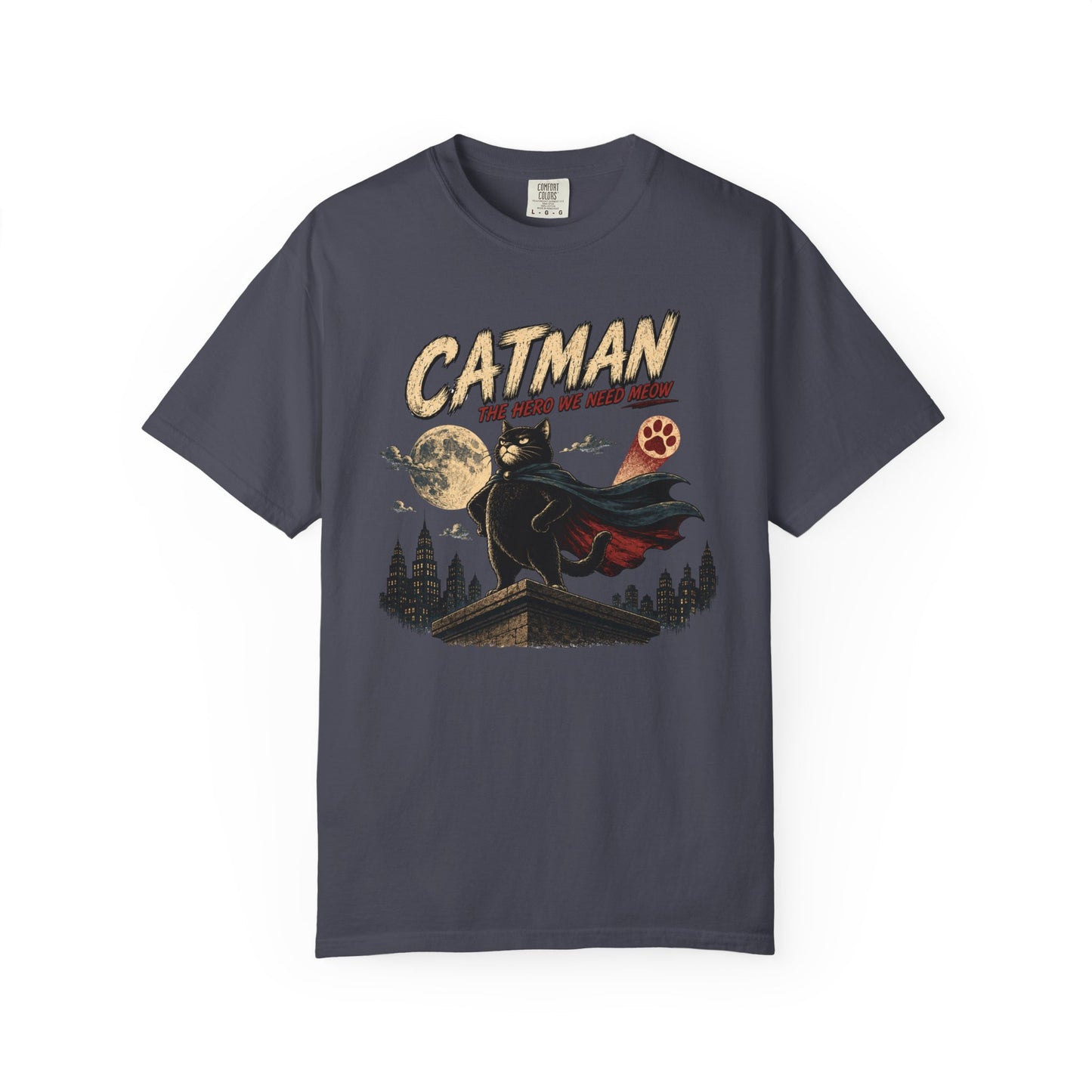 Catman Retro Comic T-Shirt — Vintage Superhero Cat The Hero We Need Meow Design