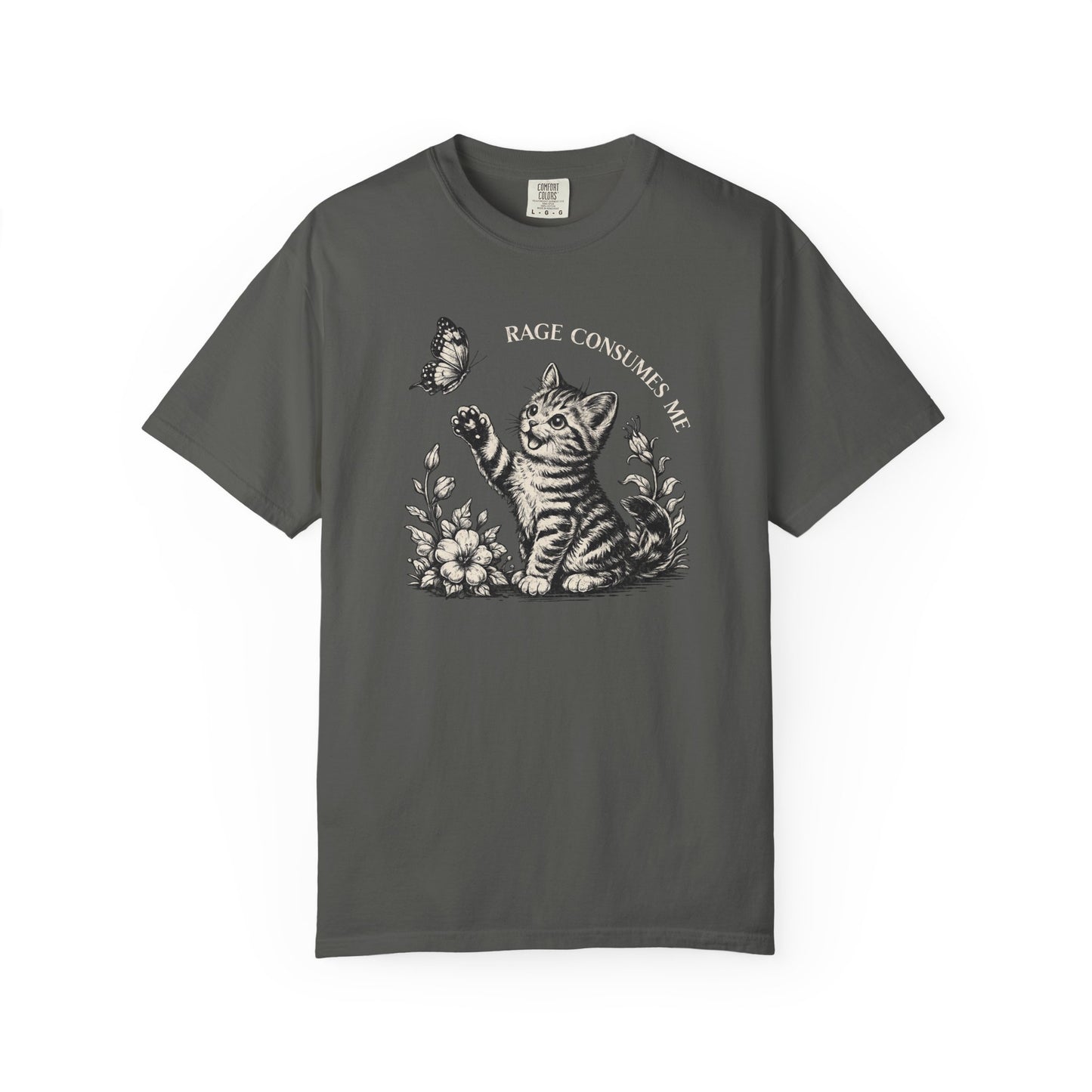 Rage Consumes Me Kitten T-Shirt, Funny Cute Vintage Sarcastic Cat Graphic Tee