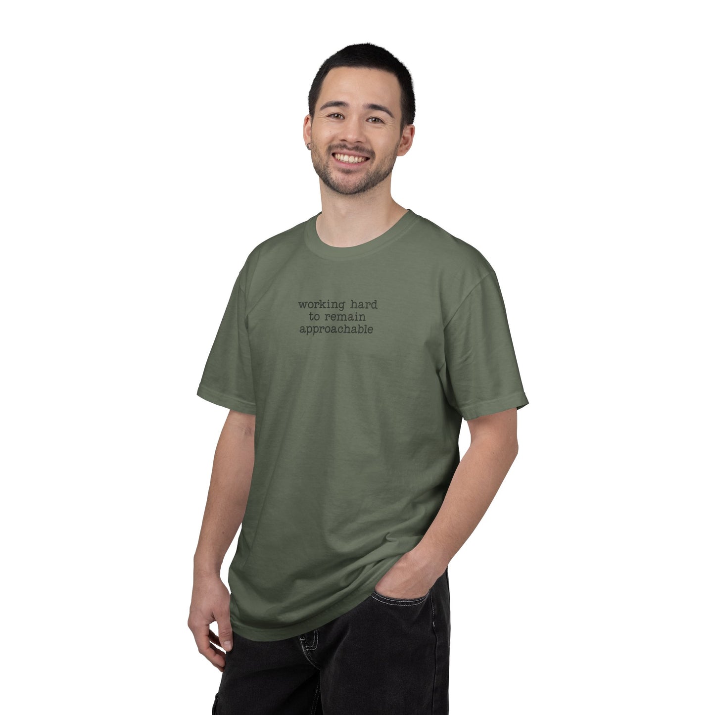 Working Hard to Remain Approachable Shirt | Introvert Humor Tee | Funny Social Anxiety Shirt | Minimalist Quote Shirt