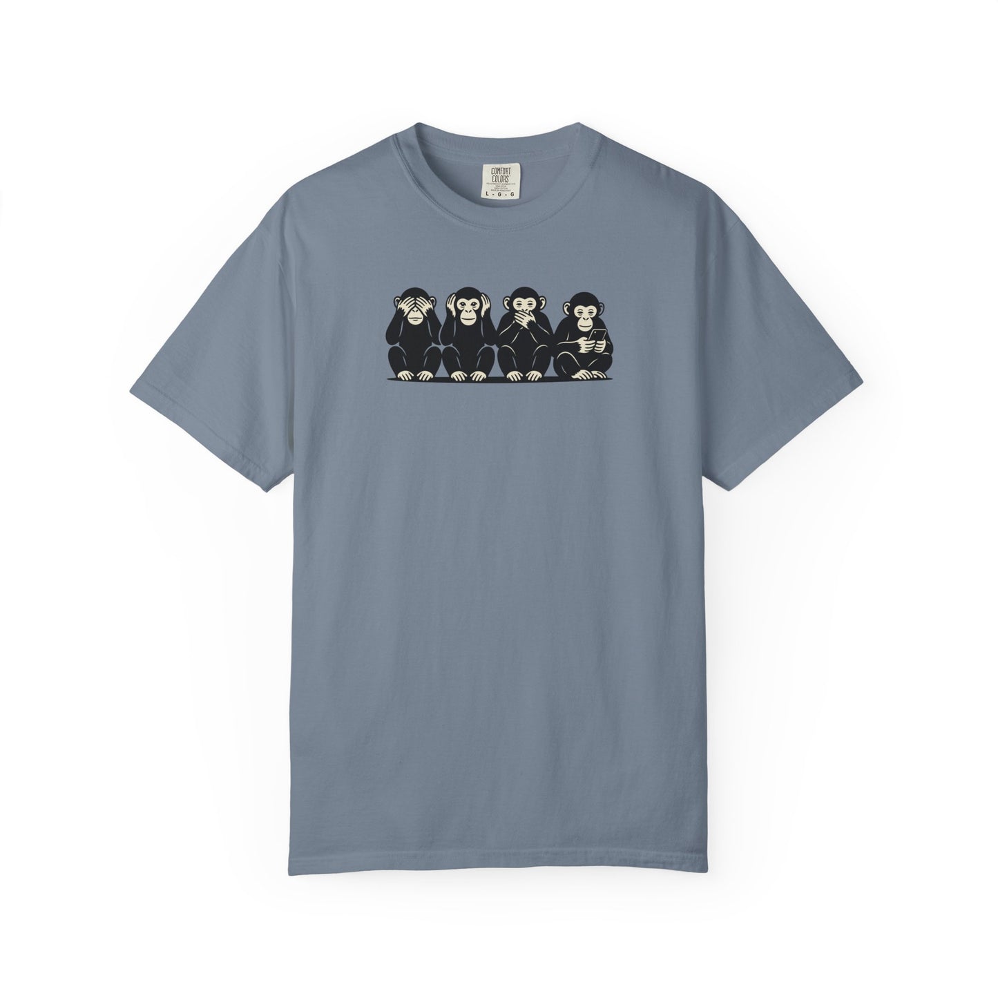 Modern Monkeys Shirt | See Hear Speak Scroll Tee | Funny Social Media Shirt | Monkey Graphic Tee | Introvert Humor Shirt