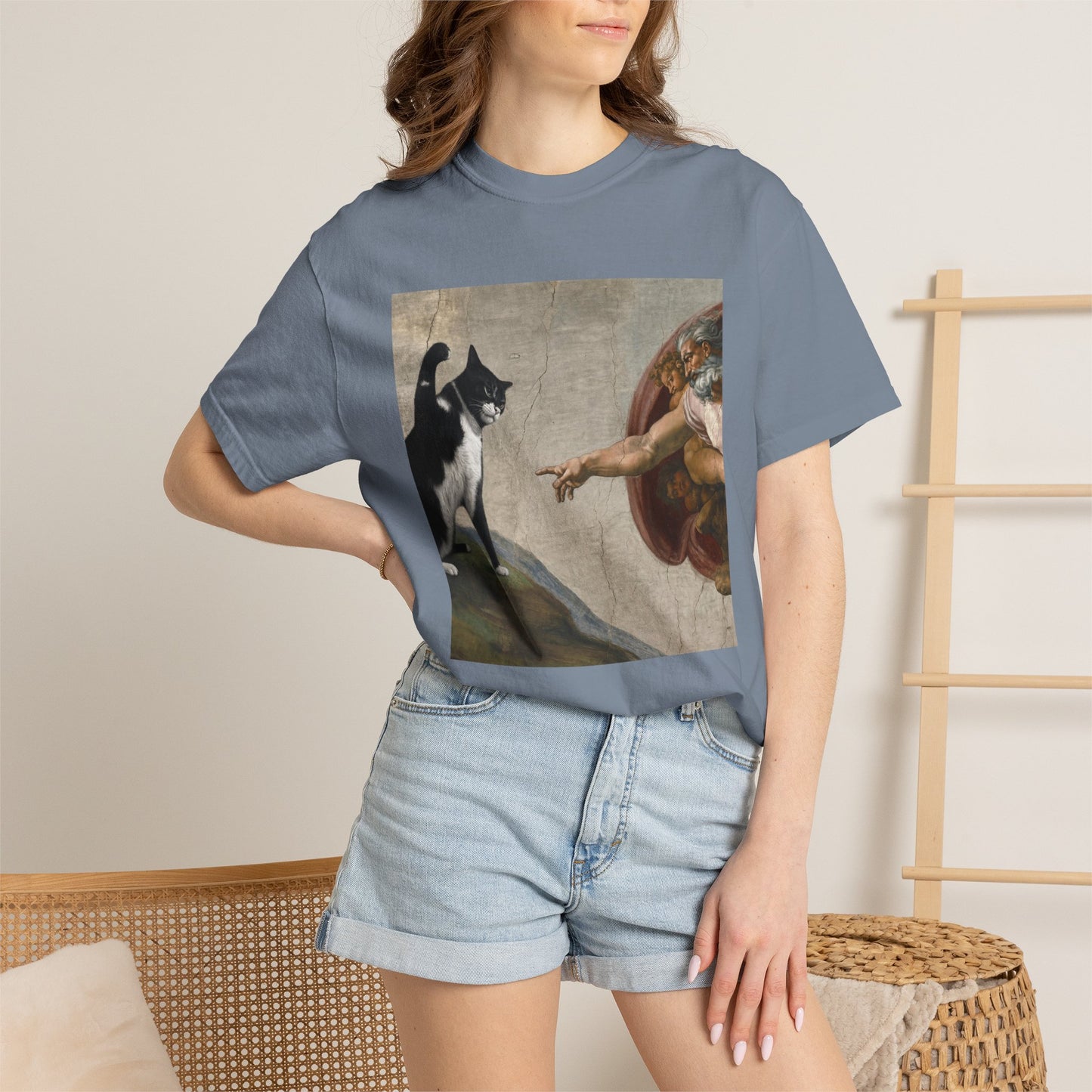 The Creation of Cat - Renaissance Parody T-Shirt