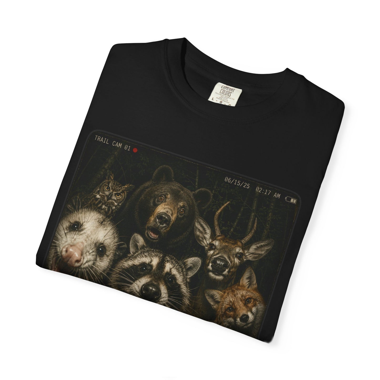 Trail Cam Selfie T-Shirt | Funny Wildlife Graphic Tee for Campers & Nature Lovers