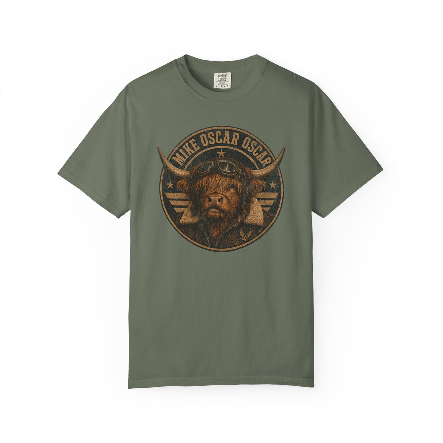 Mike Oscar Oscar Shirt, Funny Highland Cow Phonetic Military Shirt