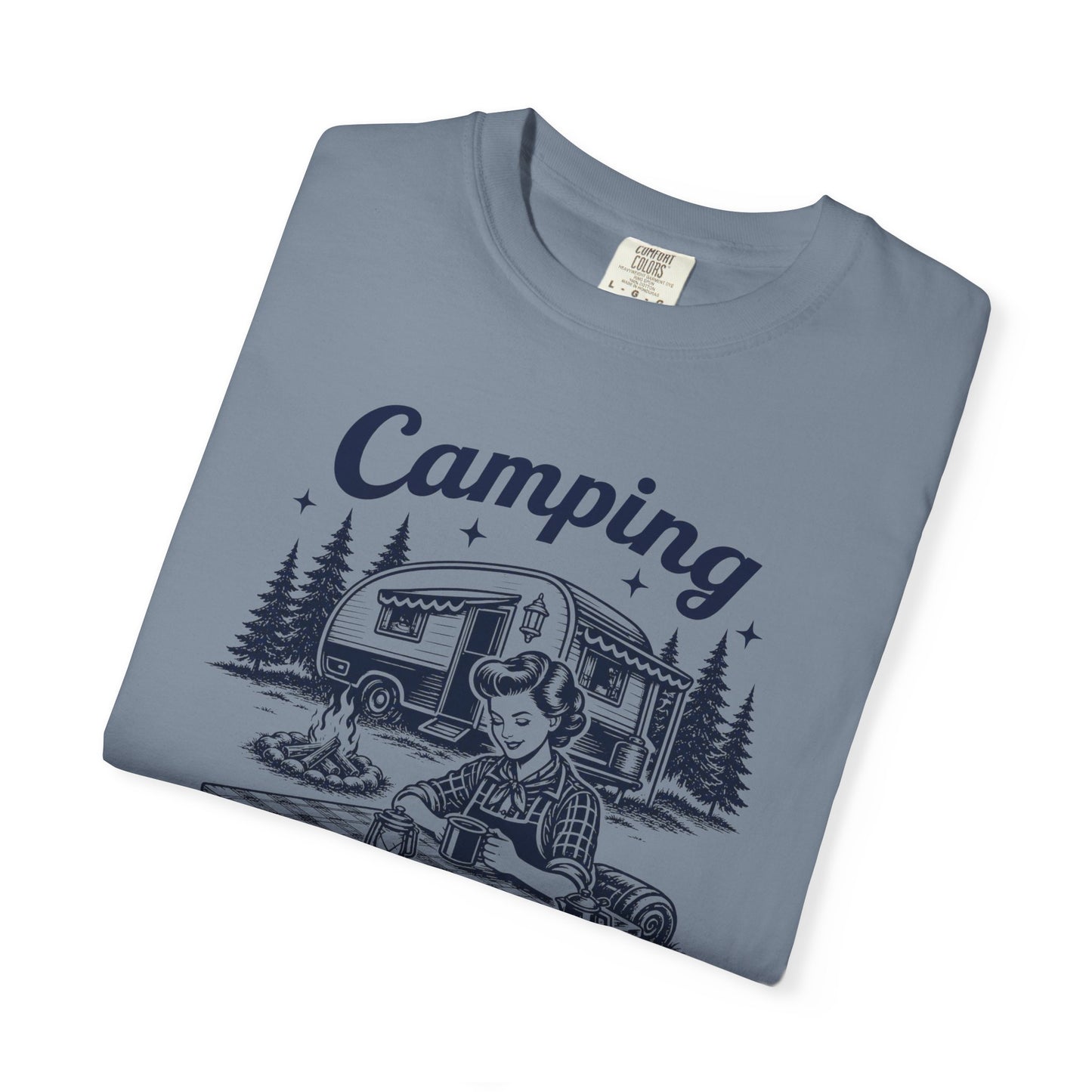 Camping Because Murder Is Wrong Vintage 1950s Camp T-Shirt