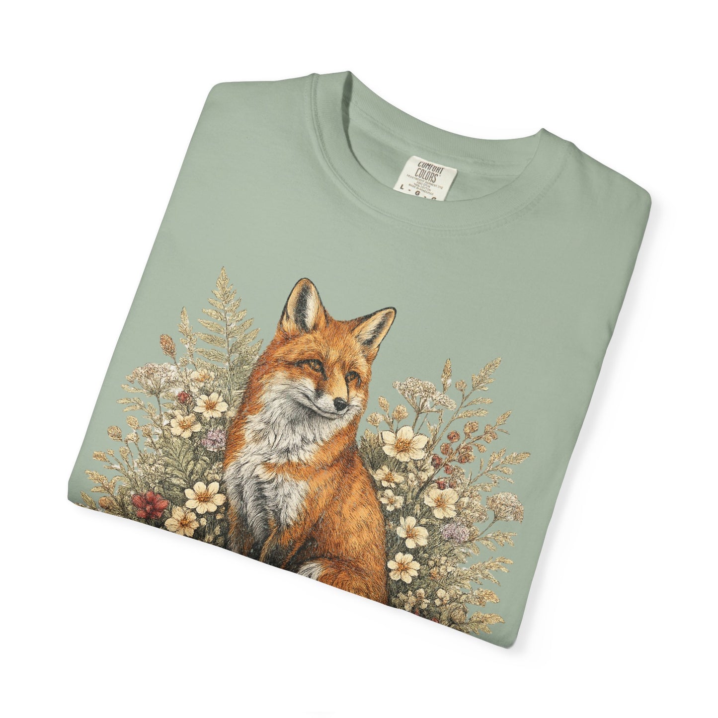Vintage Fox & Wildflower Botanical Woodland Wldlife T-Shirt