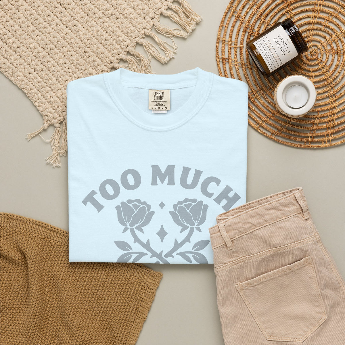 Too Much Too Bad Unapologetic Rose Graphic T-Shirt