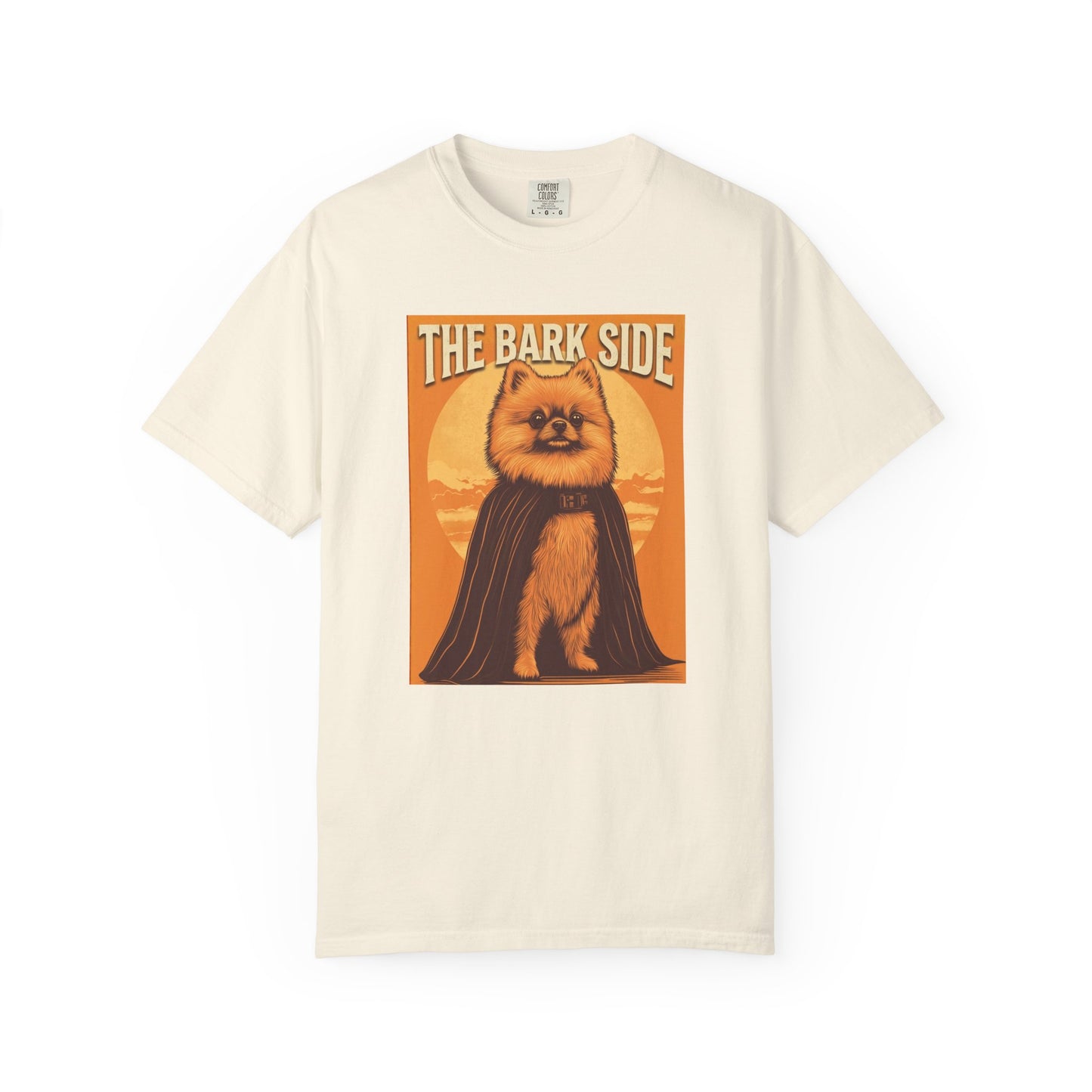 The Bark Side Funny Pomeranian Star Wars Inspired Dog T-Shirt | Cute Retro Dog Lover Tee