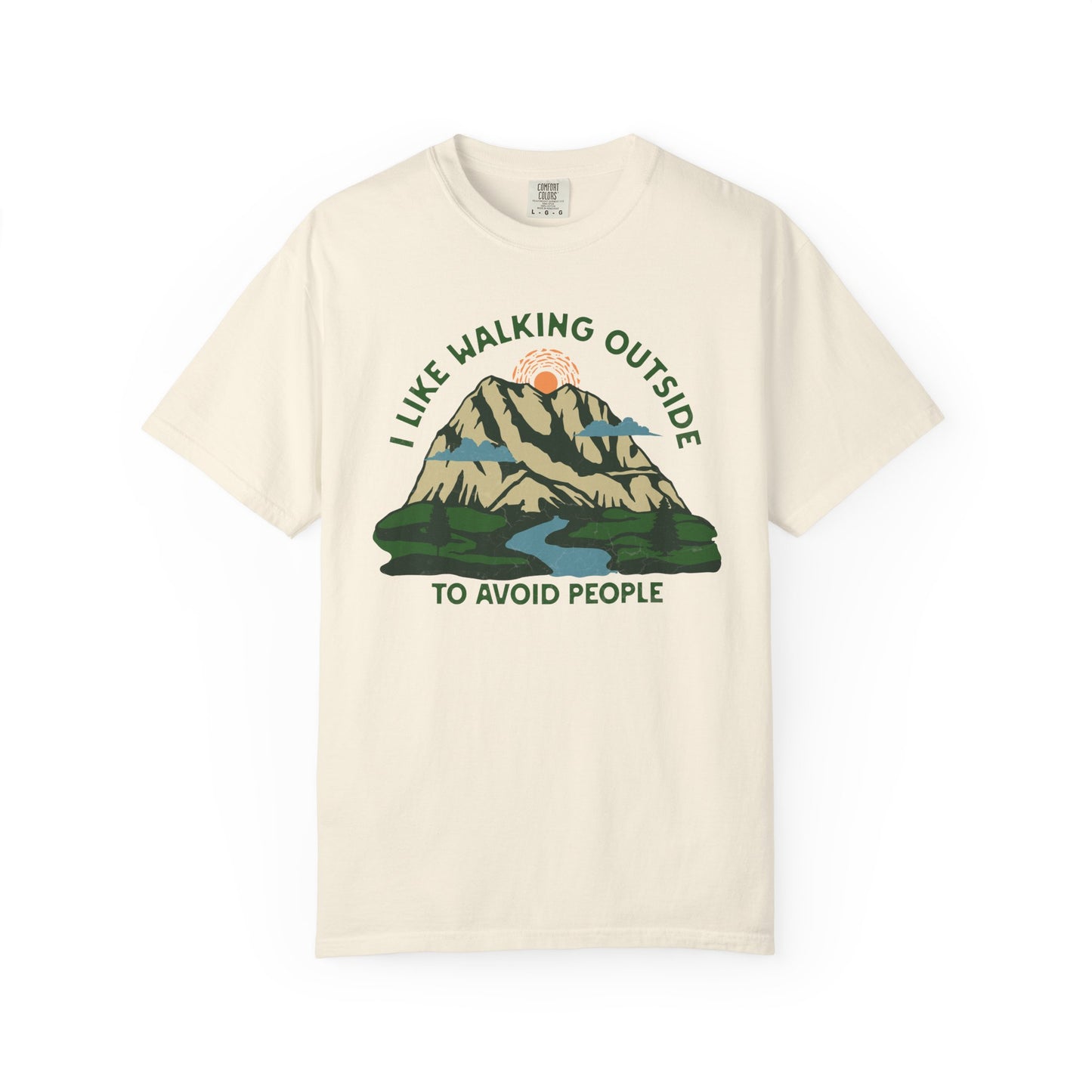 I Like Walking Outside to Avoid People Funny Hiking Introvert Nature Graphic T-Shirt