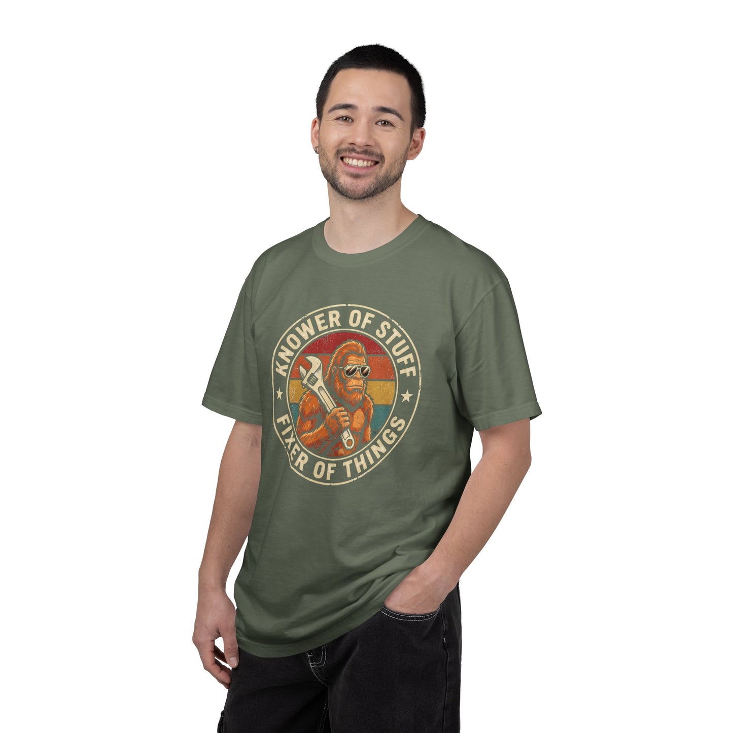 Knower of Stuff Fixer of Things Shirt, Funny Bigfoot Handyman Gift