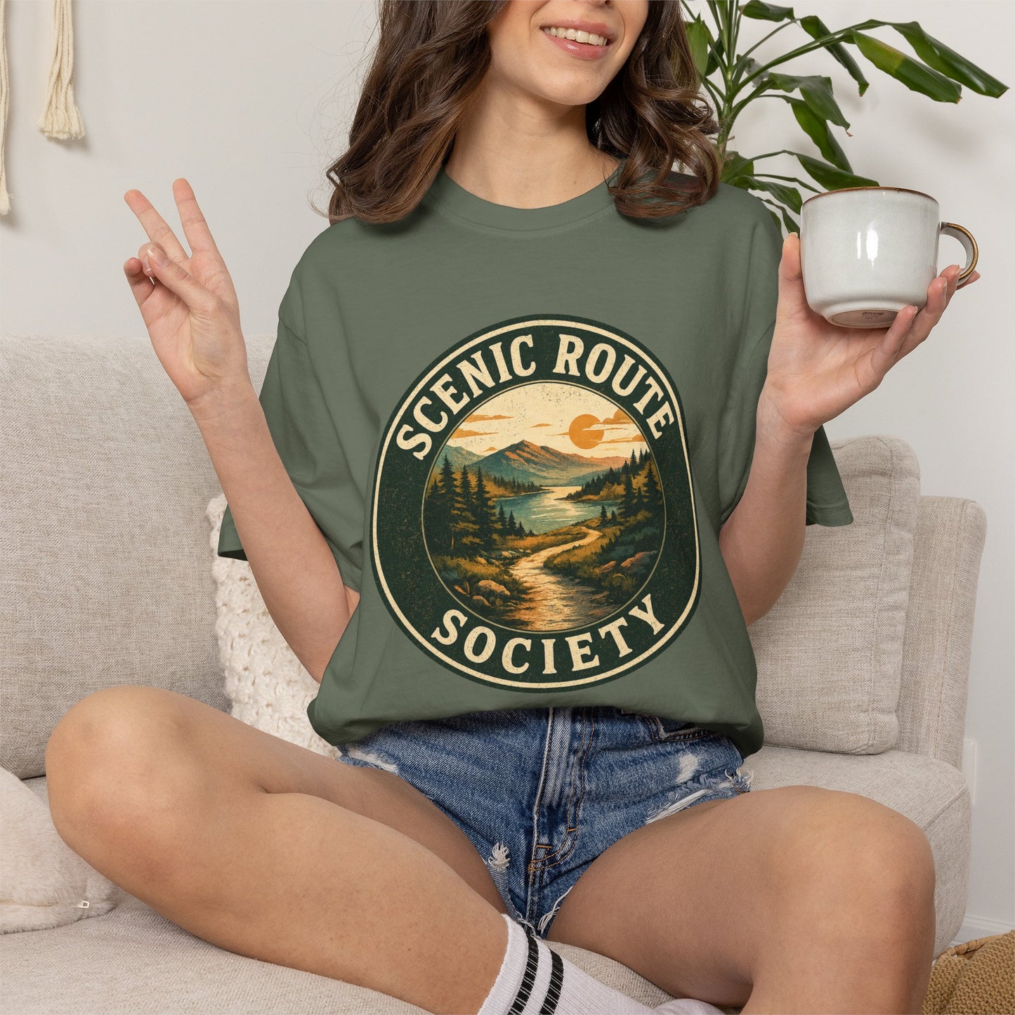 Scenic Route Society T-Shirt — Vintage Hiking and Nature Graphic Tee
