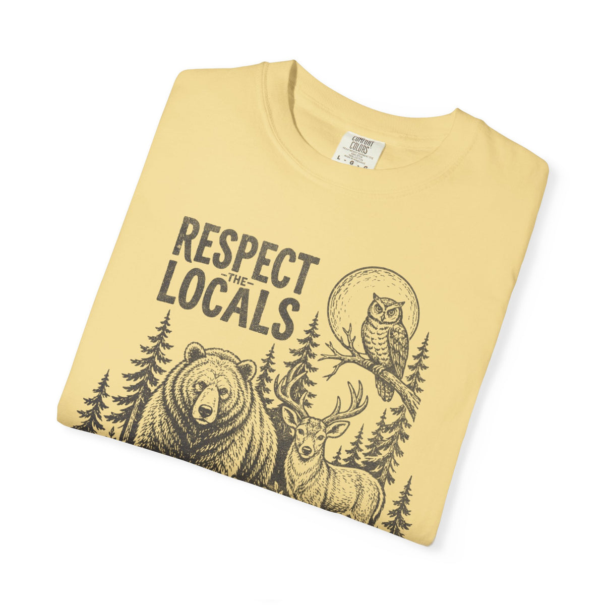 Respect Locals Wildlife Vintage Distressed Forest Animals T-Shirt
