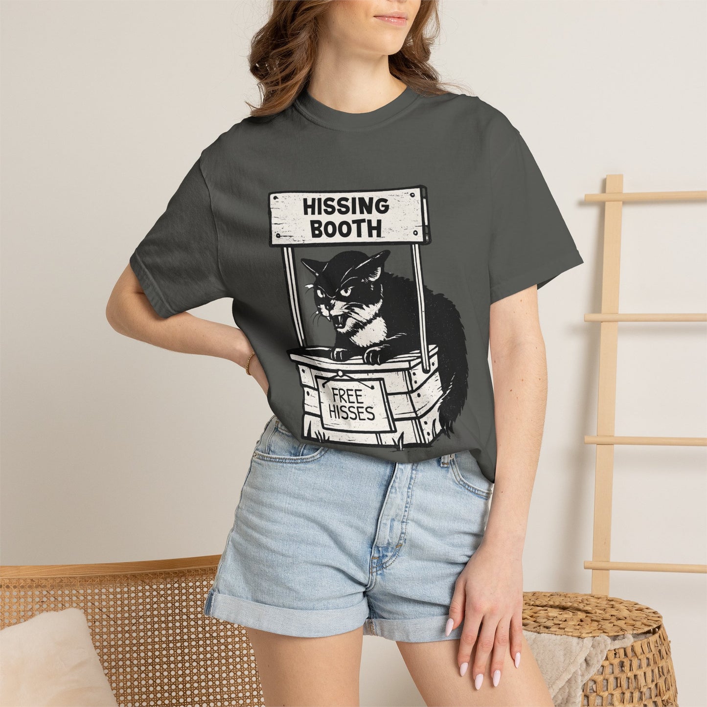 Hissing Booth Cat T-Shirt | Funny Cat Graphic Tee
