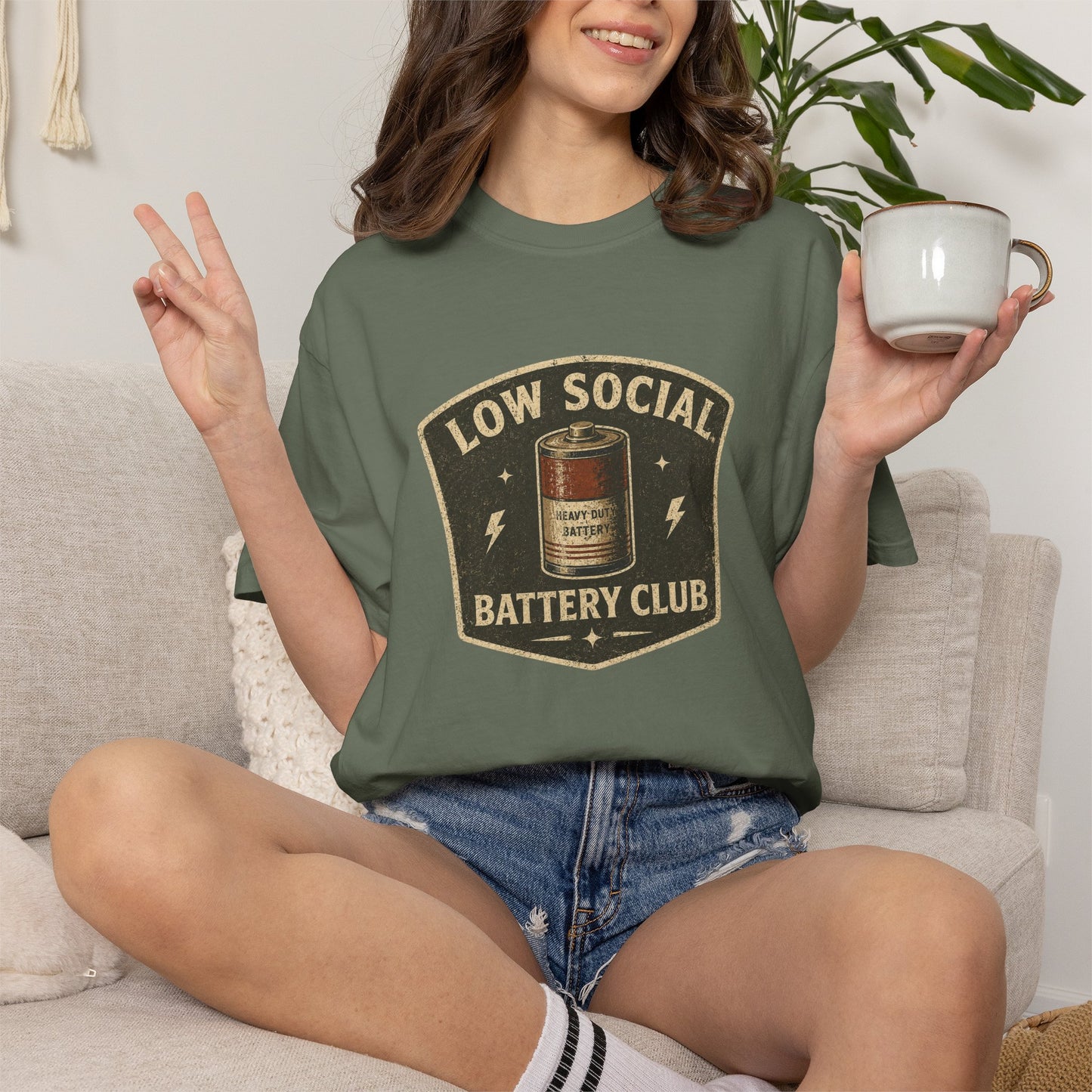 Low Social Battery Club Vintage Patch T-Shirt
