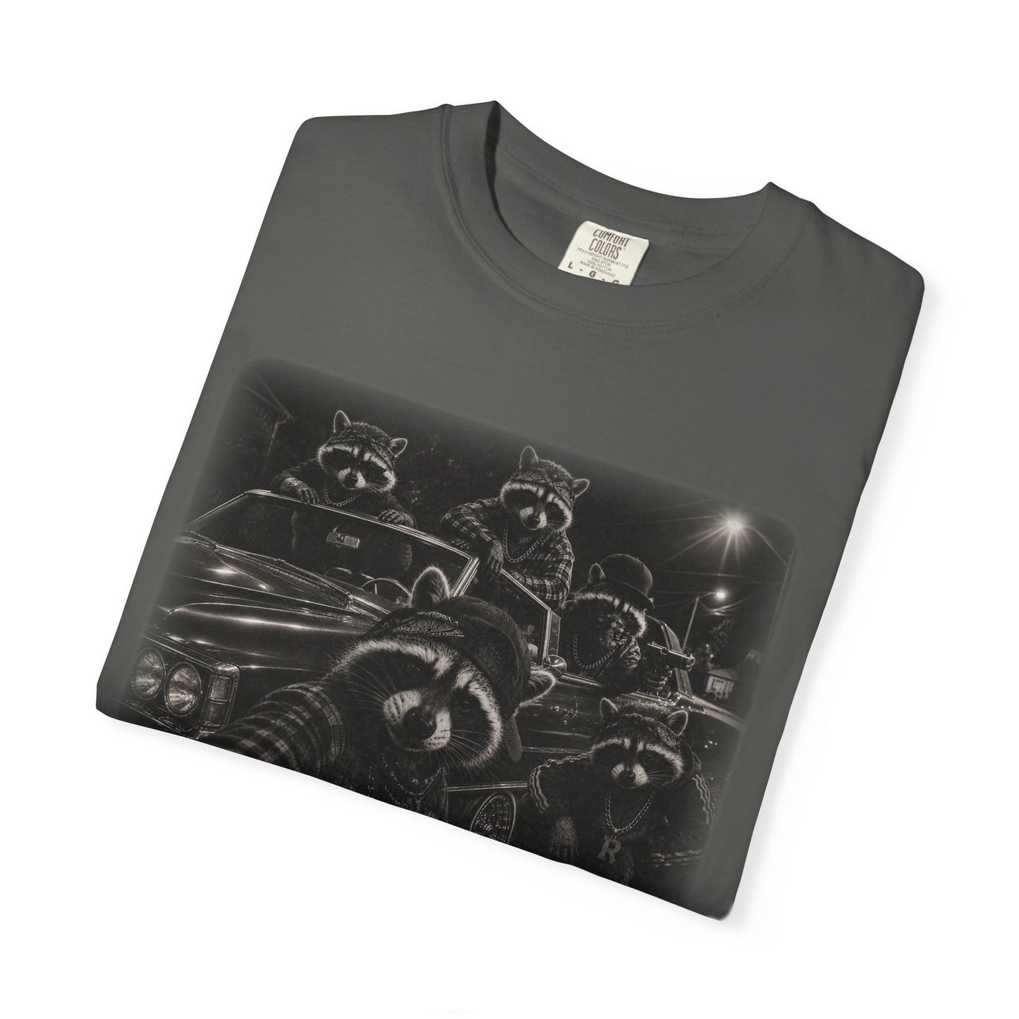 Gangsta Raccoons in 70s Lincoln Convertible T-Shirt