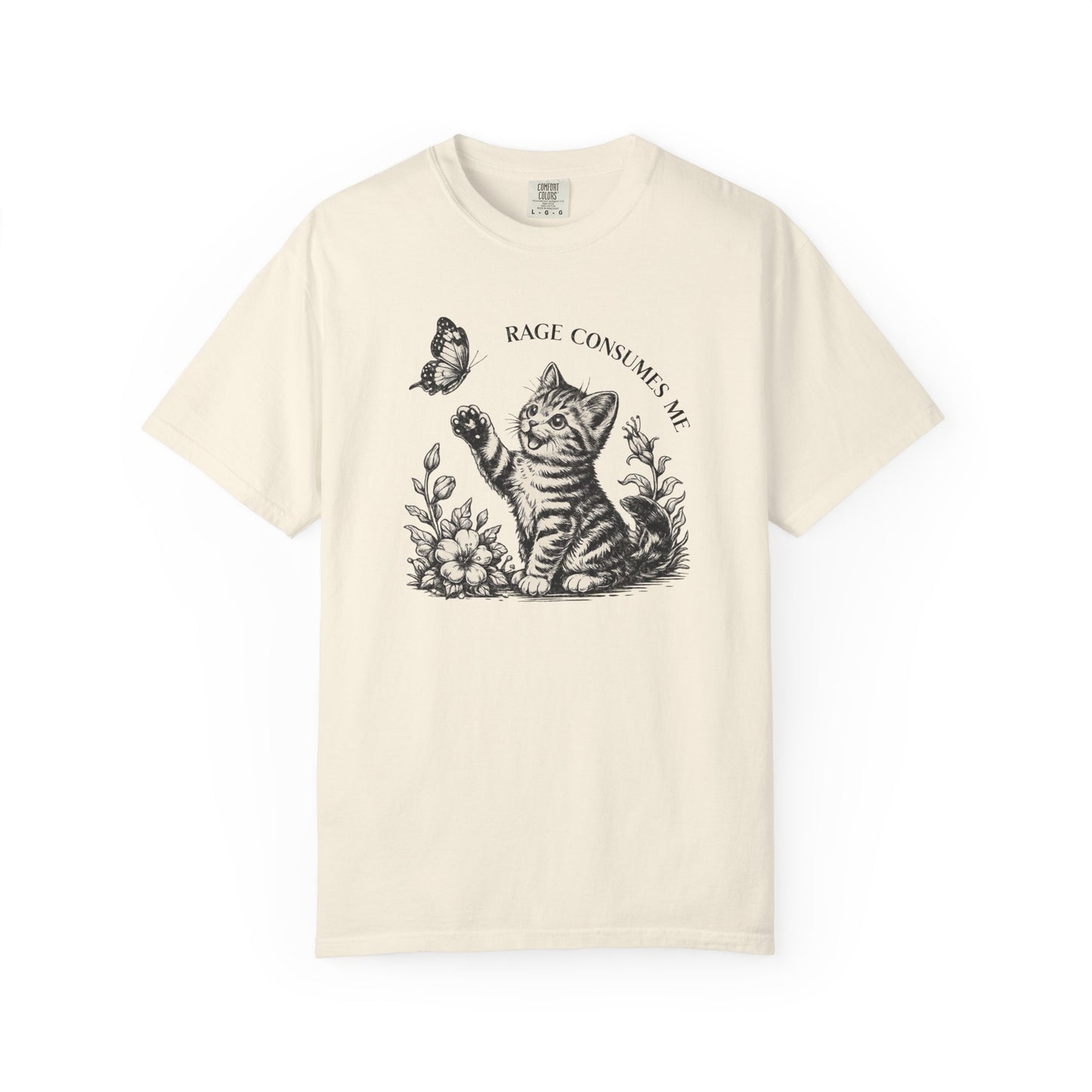 Rage Consumes Me Kitten T-Shirt, Funny Cute Vintage Sarcastic Cat Graphic Tee