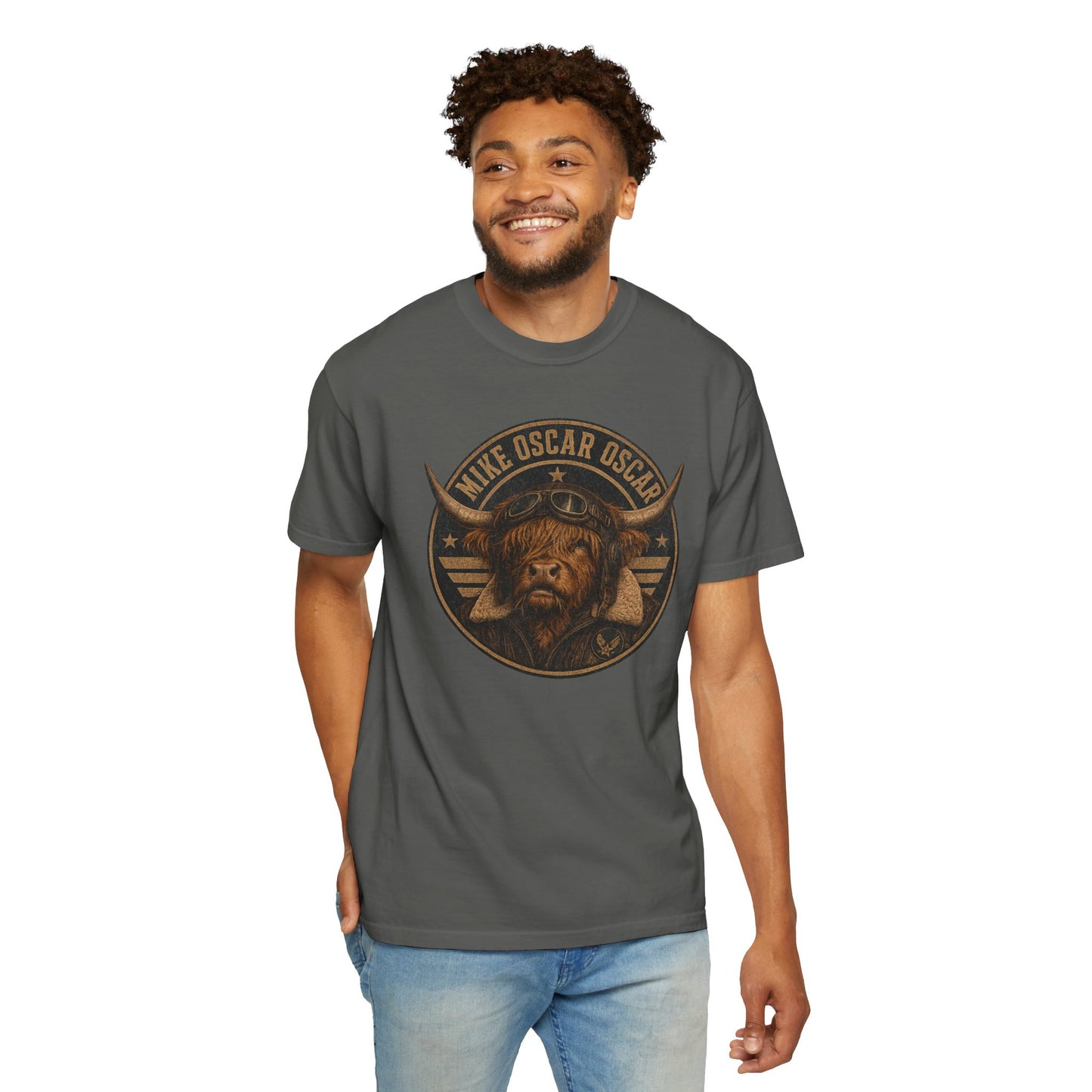 Mike Oscar Oscar Shirt, Funny Highland Cow Phonetic Military Shirt