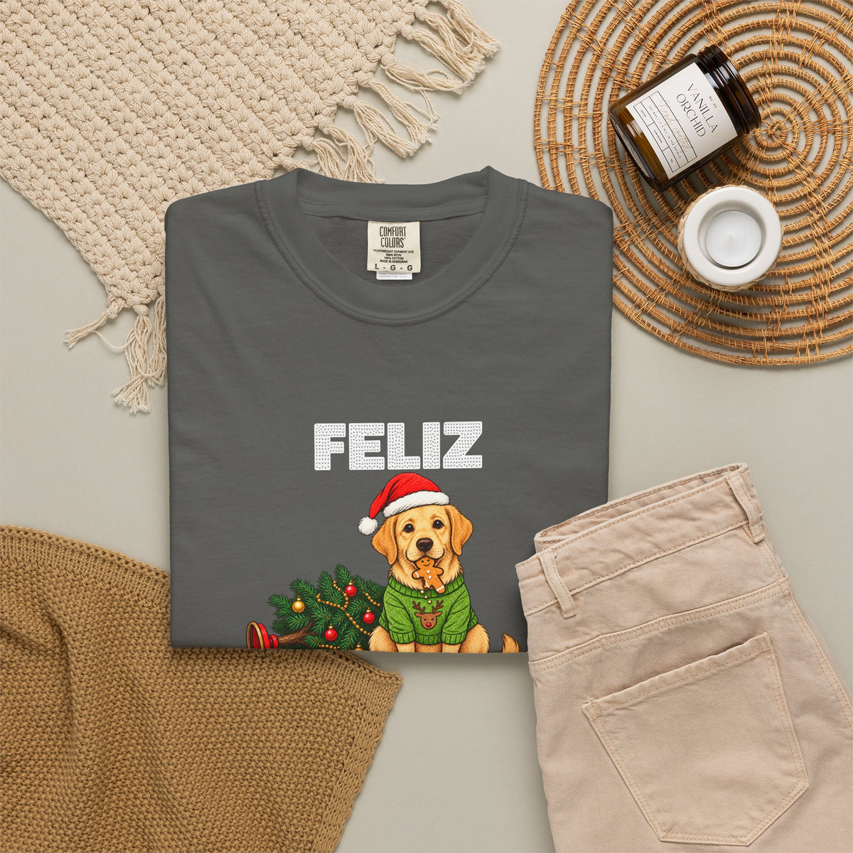 Feliz Naughty Dog Christmas T-Shirt