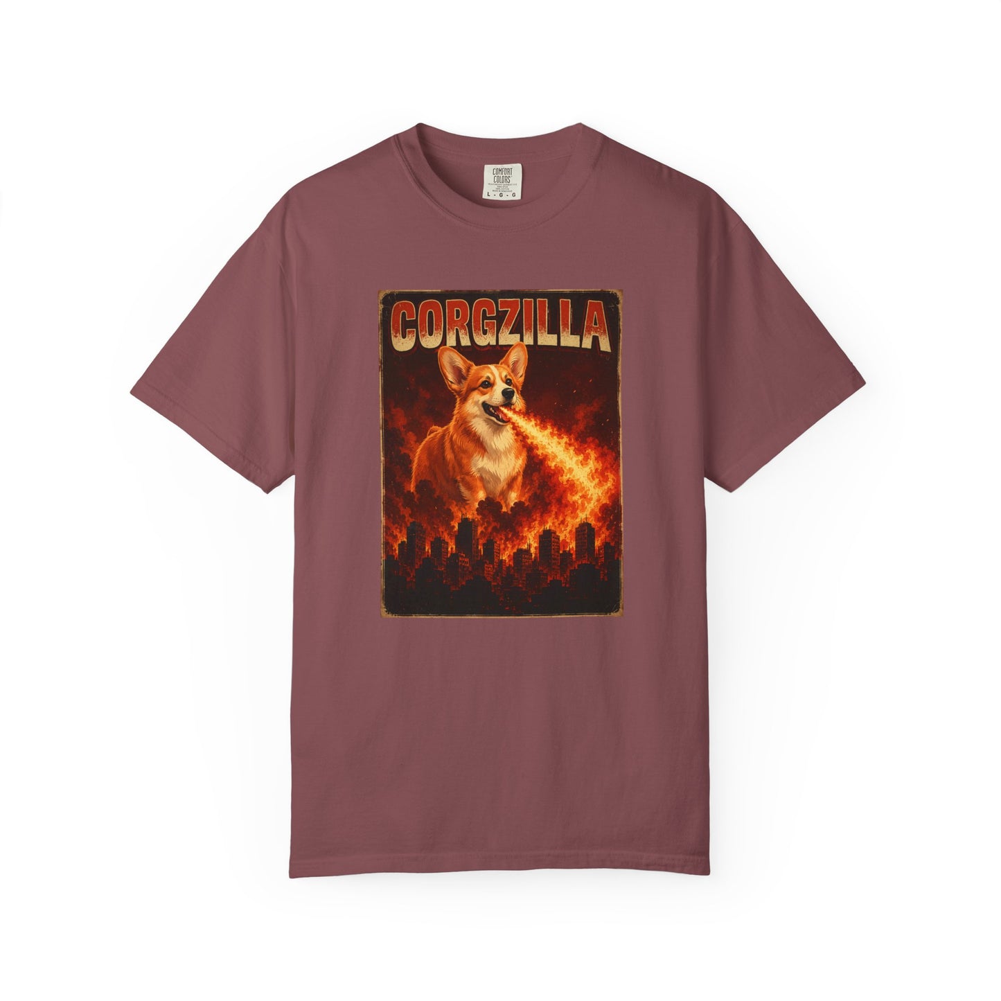 Corgzilla Corgi Tee — Godzilla Parody Dog Breathing Fire Graphic T-Shirt