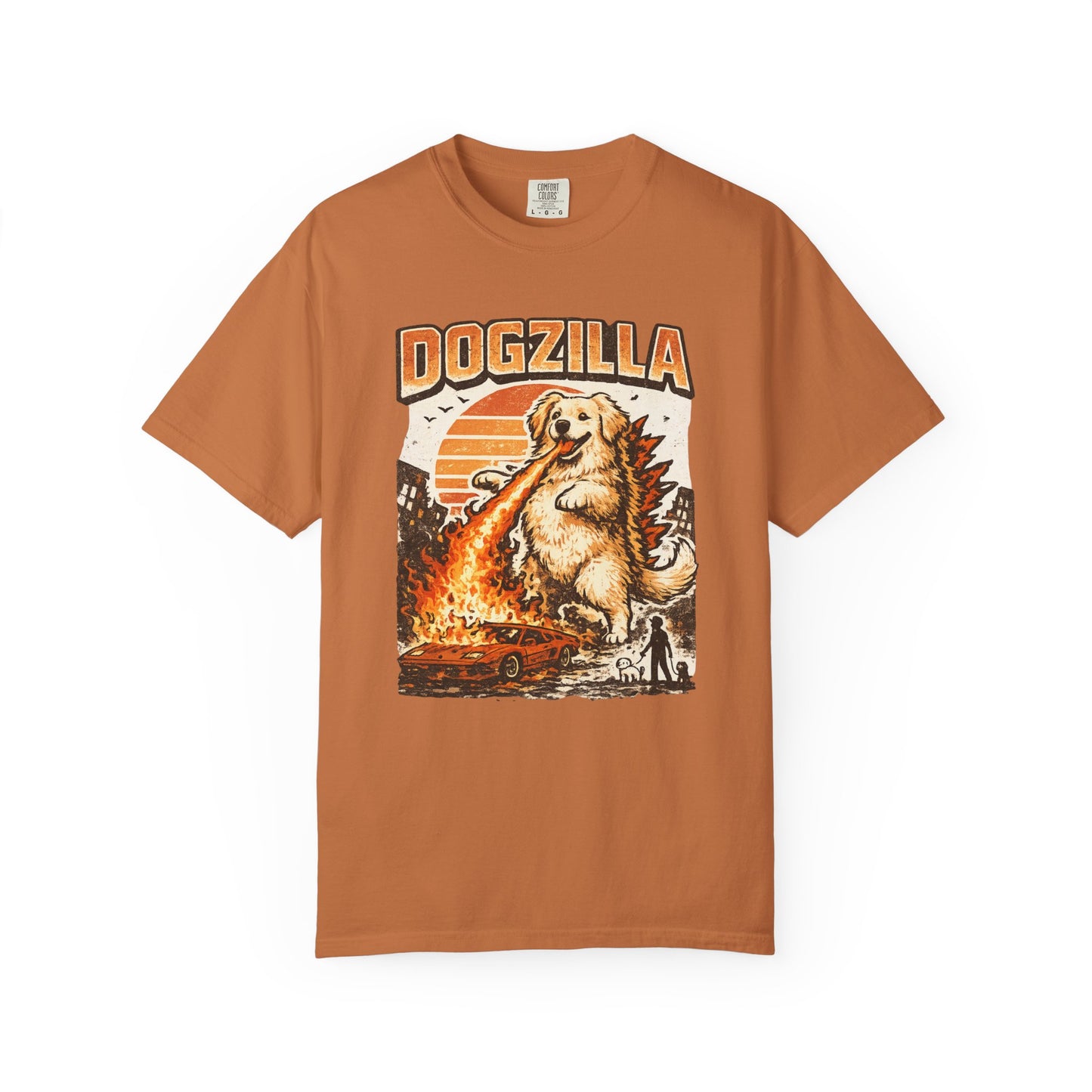 Dogzilla Golden Retriever T-Shirt — Funny Dog Monster Parody Tee