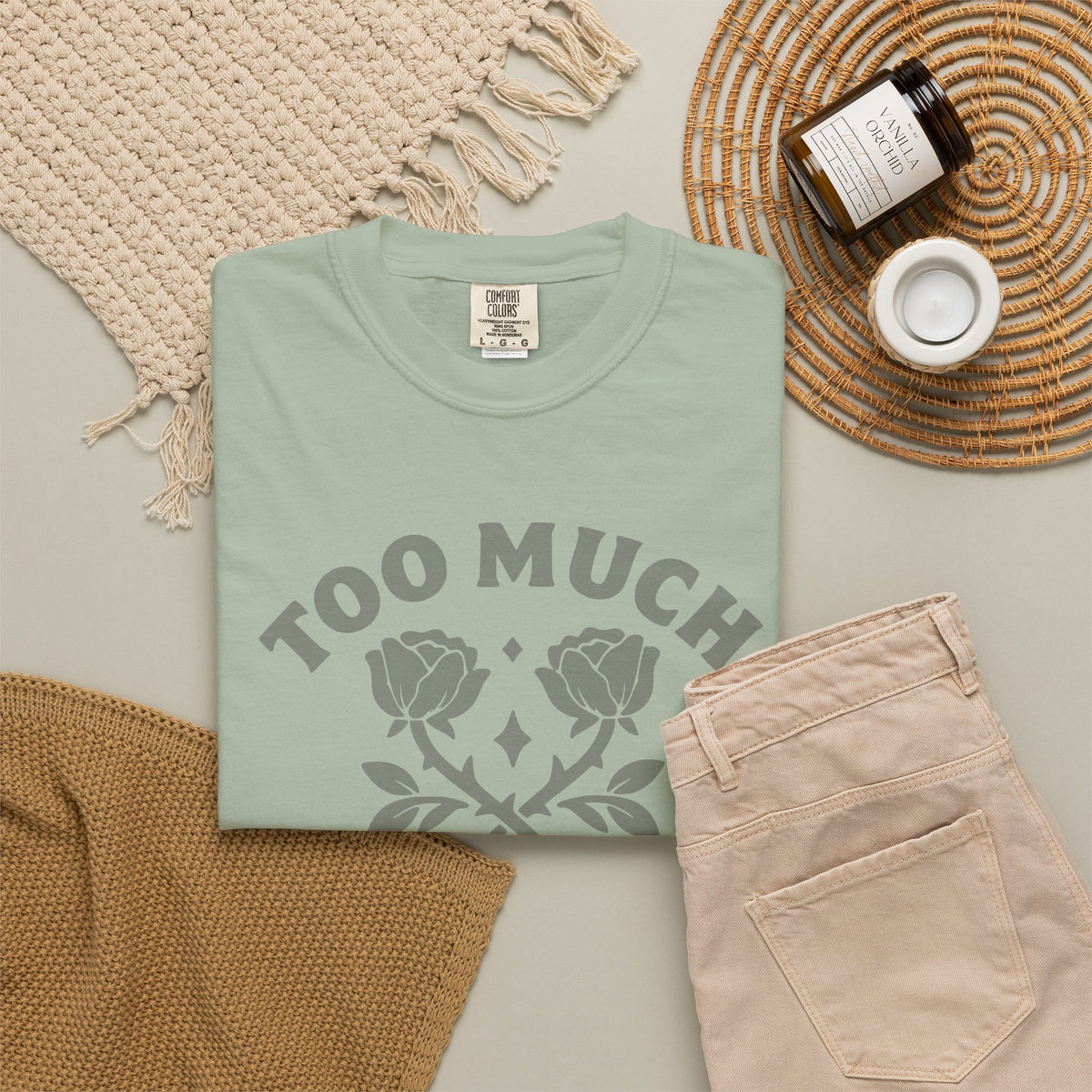 Too Much Too Bad Unapologetic Rose Graphic T-Shirt