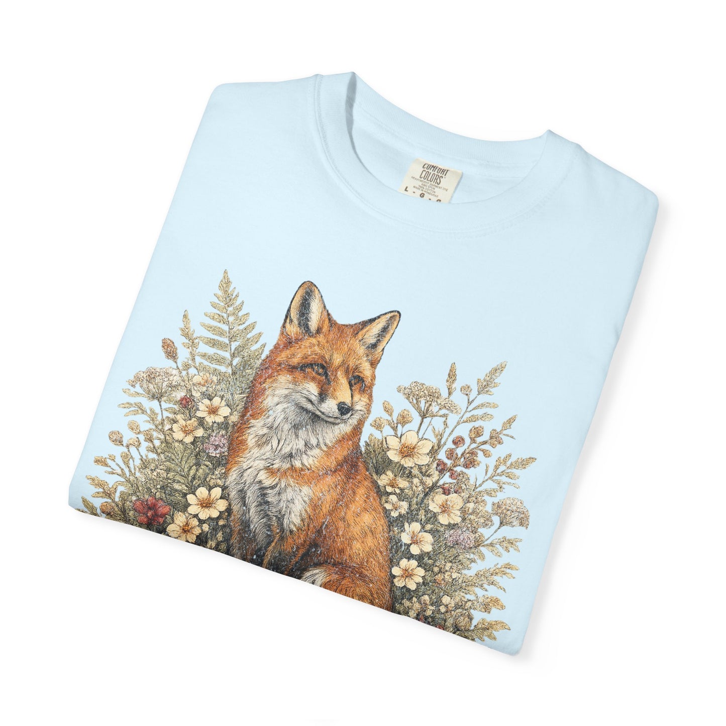 Vintage Fox & Wildflower Botanical Woodland Wldlife T-Shirt