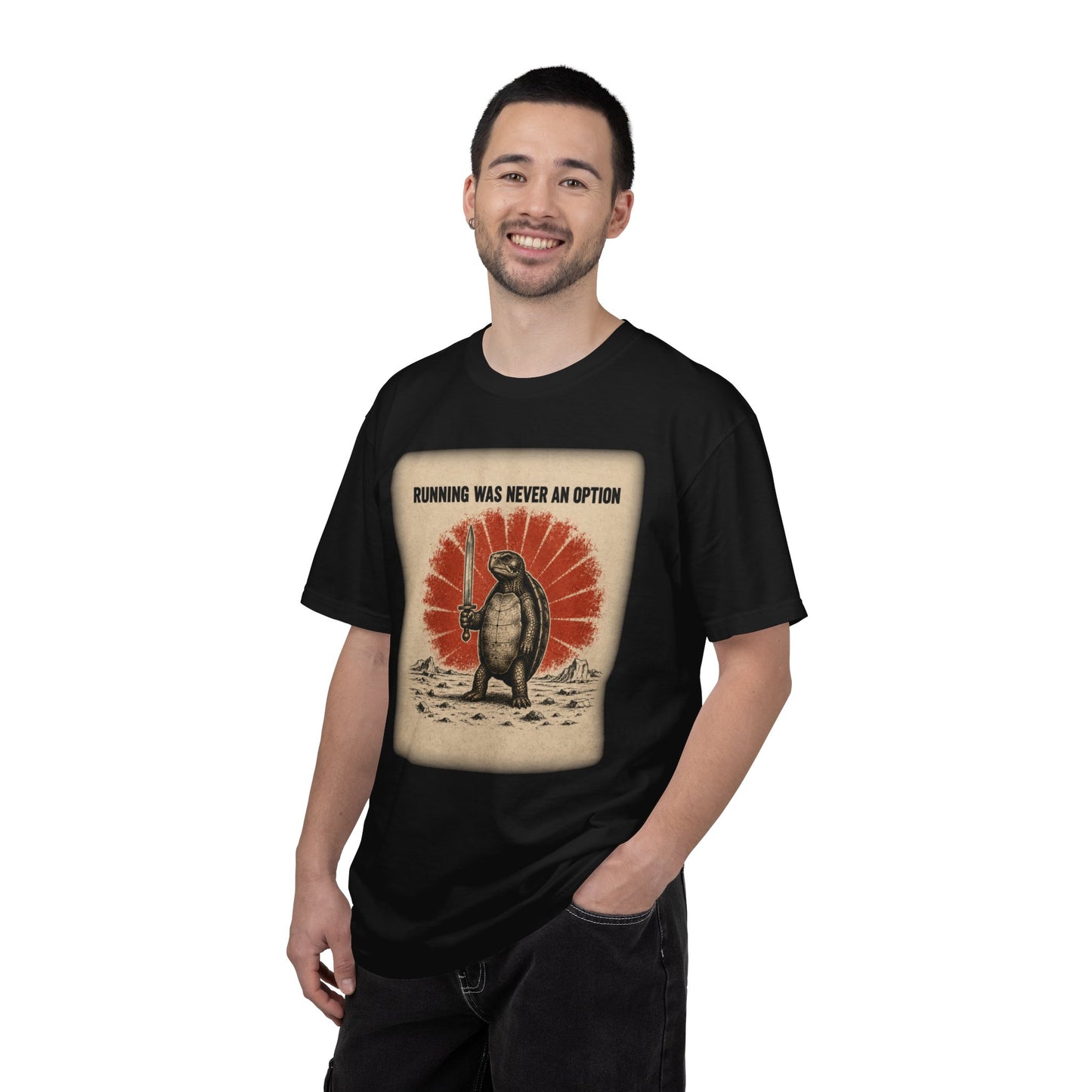 Running Was Never an Option Turtle Shirt | Funny Warrior Turtle Graphic Tee | Vintage Comfort Colors® T-Shirt