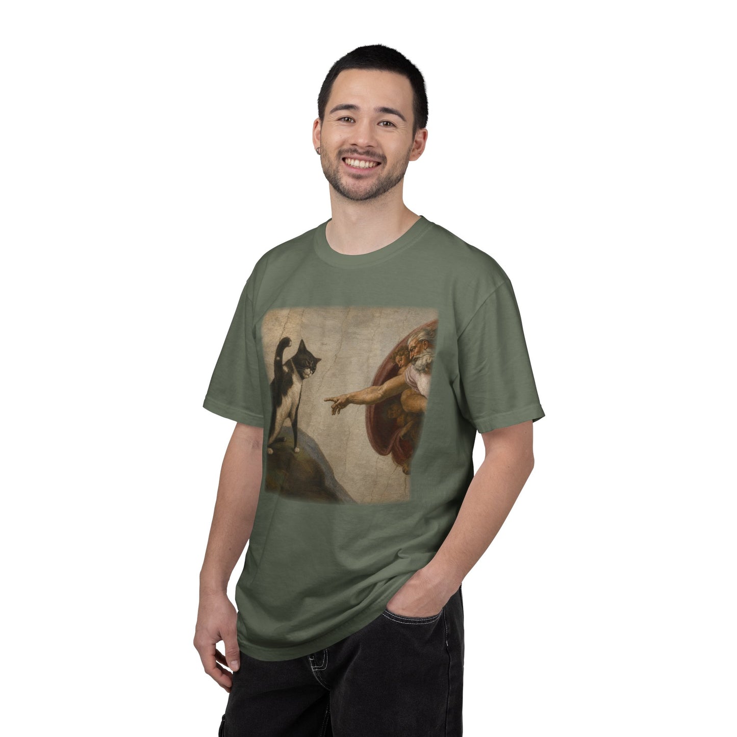 The Creation of Cat - Renaissance Parody T-Shirt