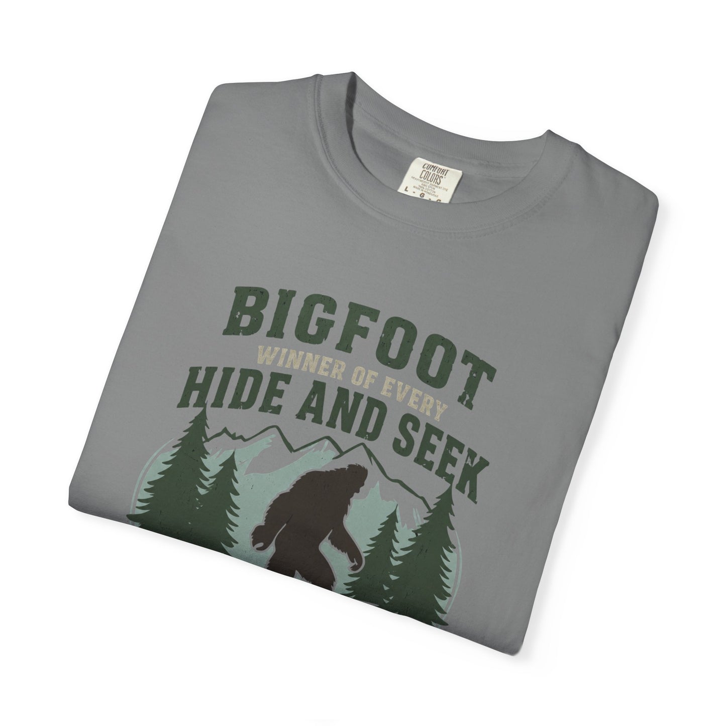 Bigfoot Hide and Seek Contest T-Shirt — Vintage Sasquatch Graphic Tee