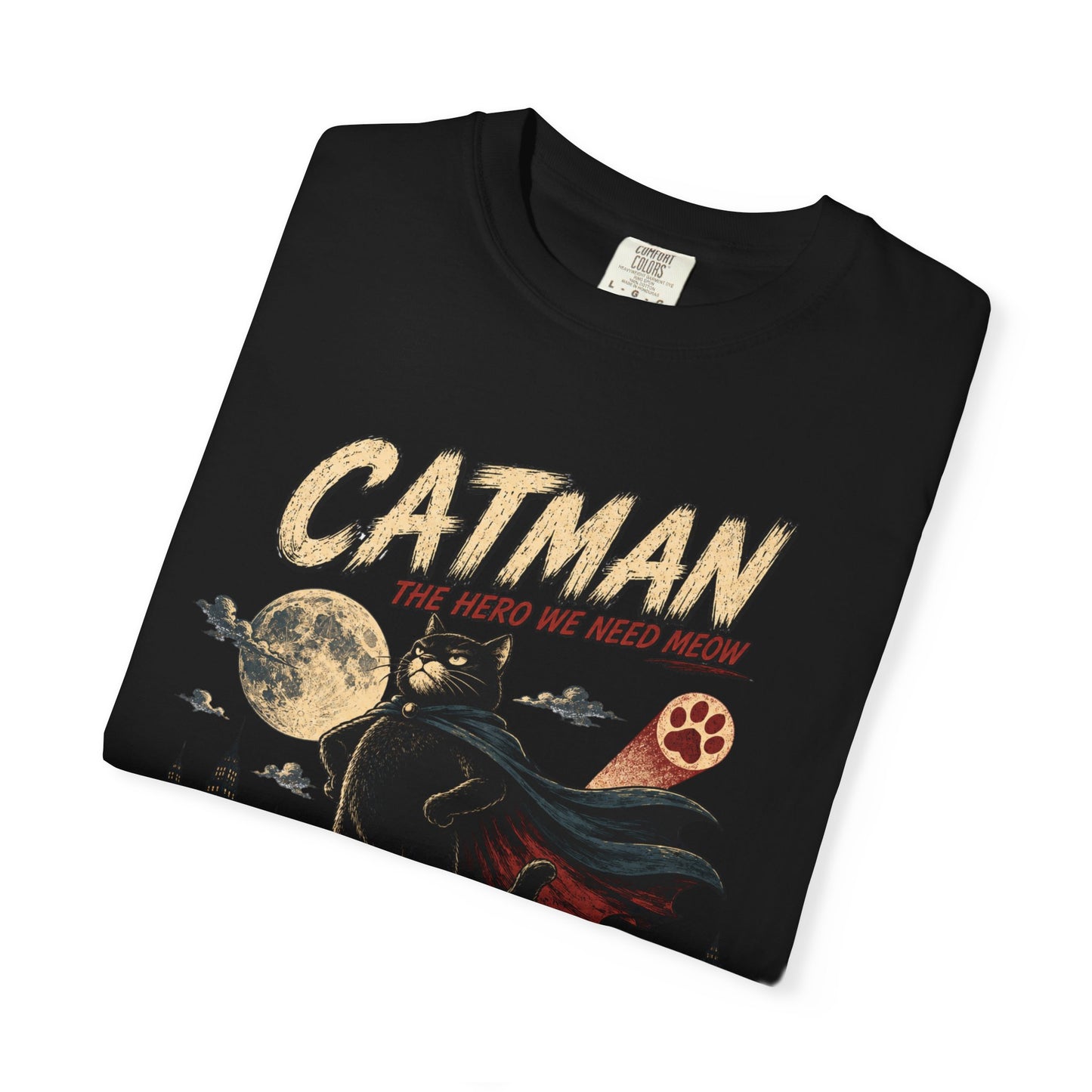Catman Retro Comic T-Shirt — Vintage Superhero Cat The Hero We Need Meow Design