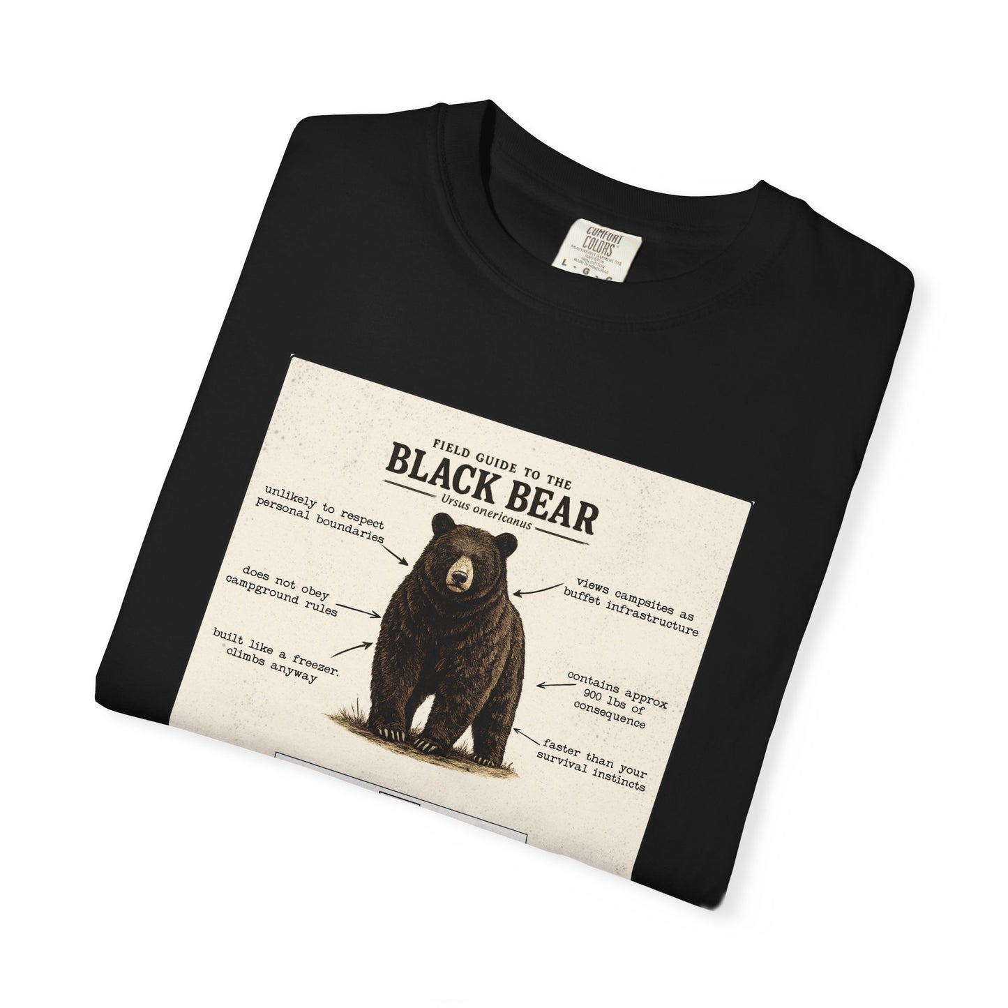 Black Bear Field Guide T-Shirt — Funny Camping & Hiking Tee