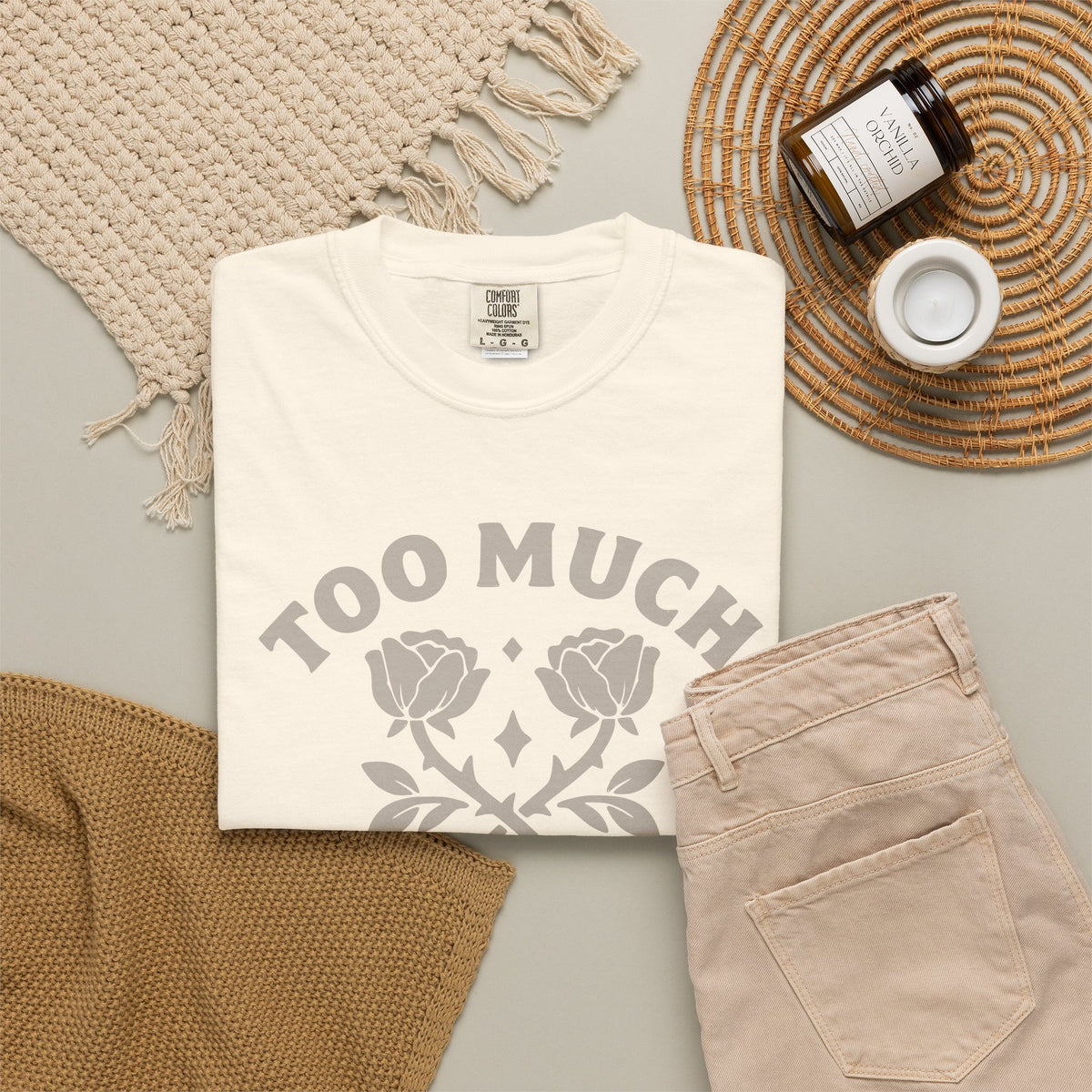 Too Much Too Bad Unapologetic Rose Graphic T-Shirt