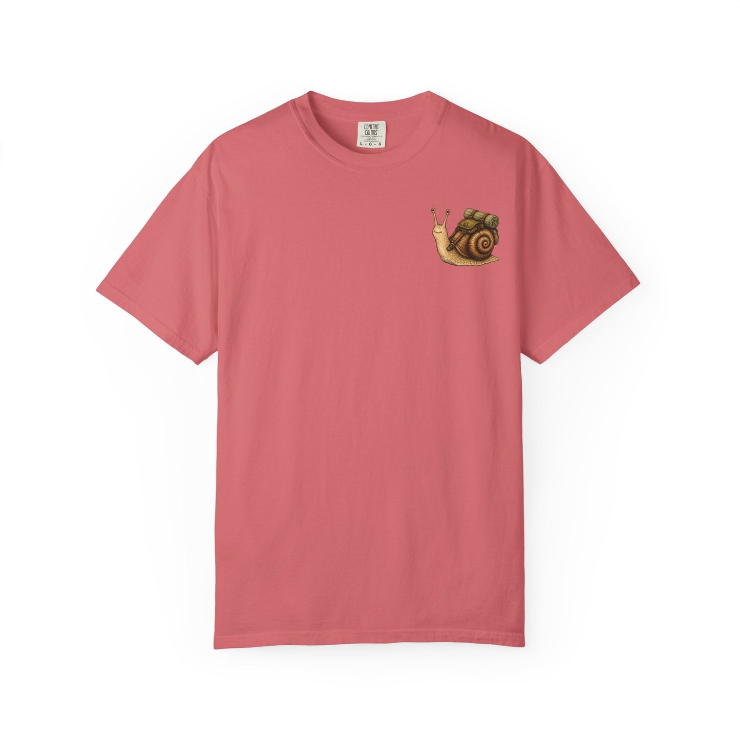 Snail Pocket T-Shirt — Cute Minimal Animal Slow Adventure Graphic Tee