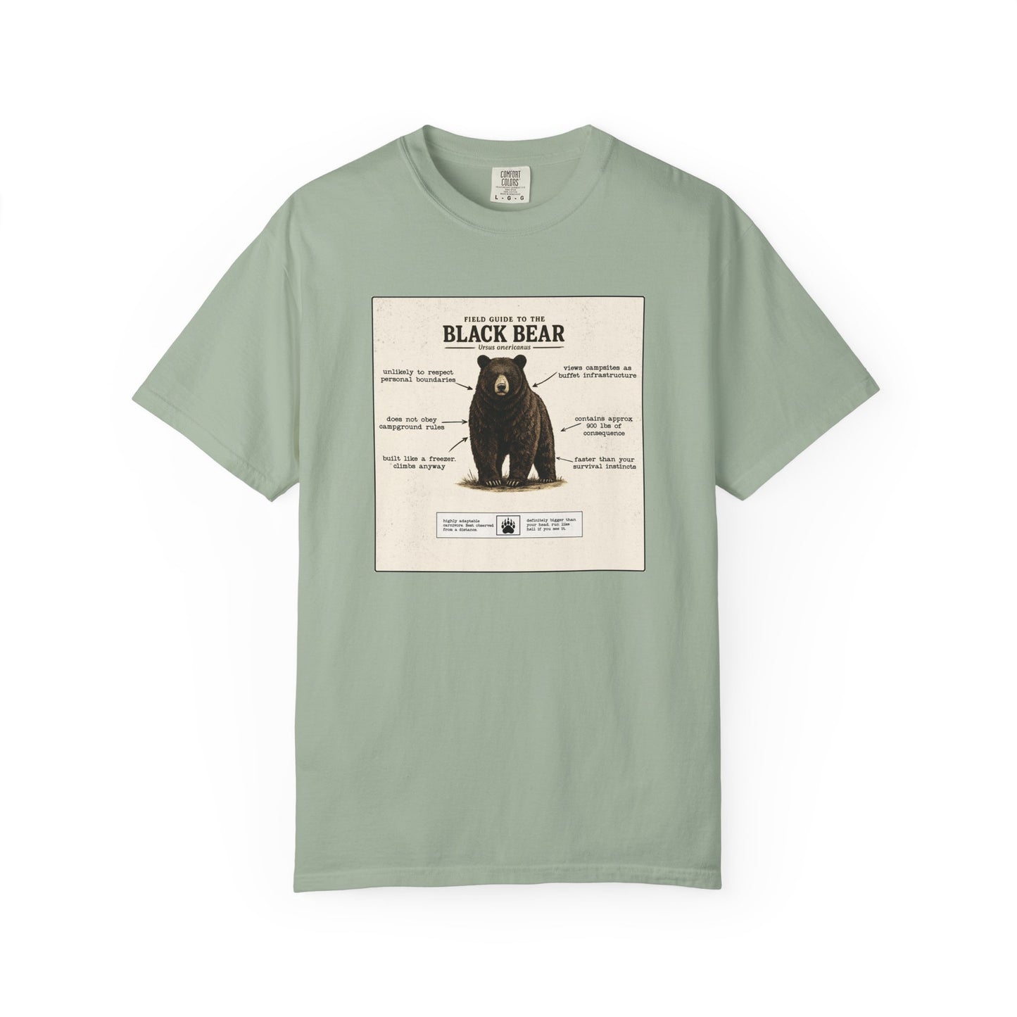 Black Bear Field Guide T-Shirt — Funny Camping & Hiking Tee