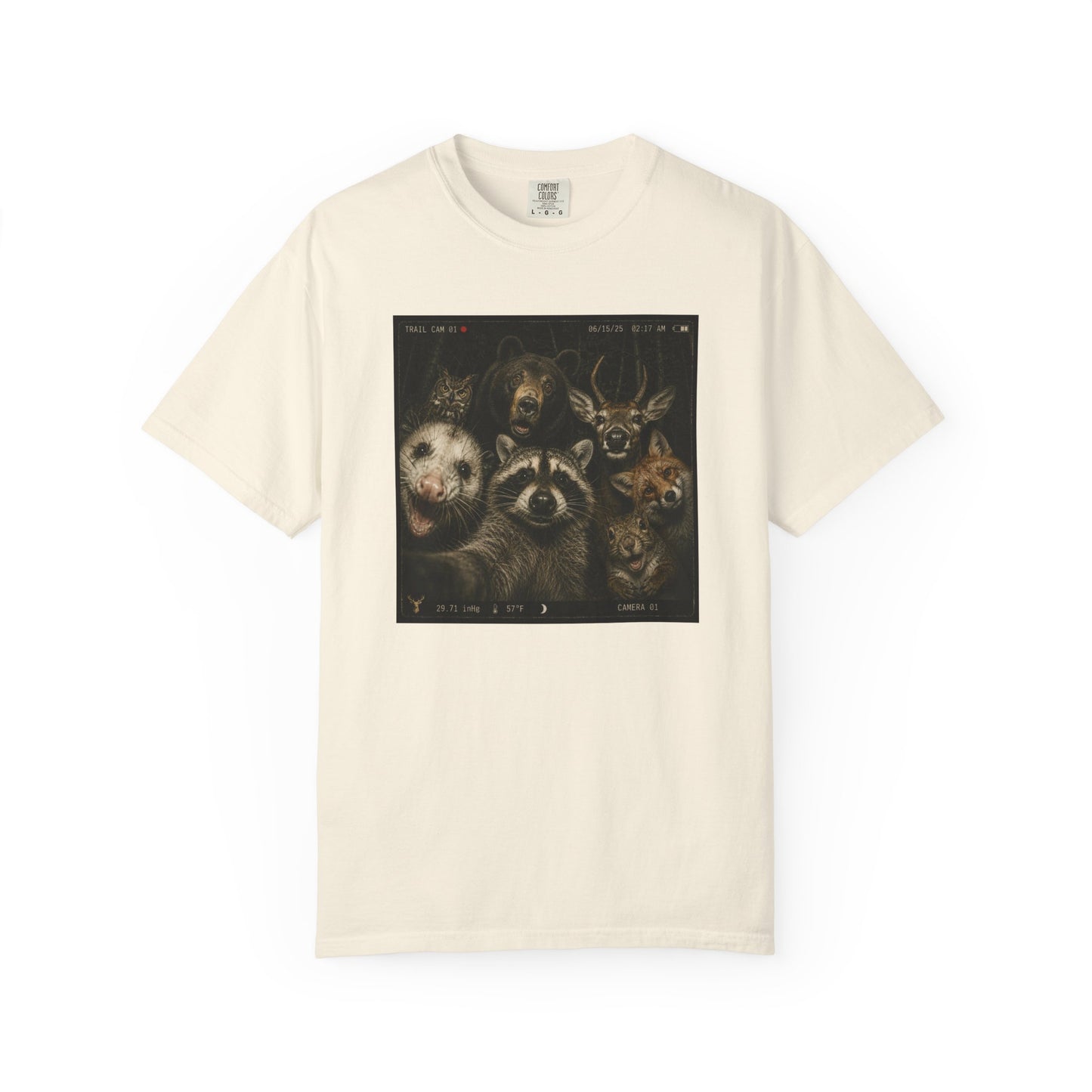Trail Cam Animals T-Shirt — Funny Forest Wildlife Photo Tee