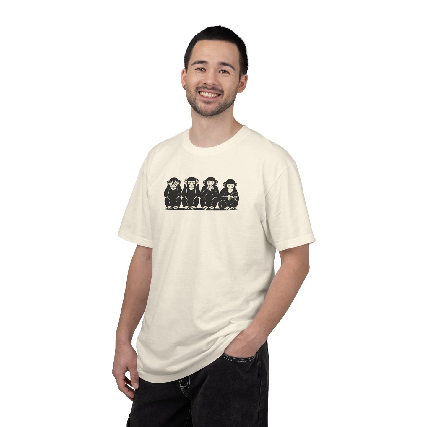 Modern Monkeys Shirt | See Hear Speak Scroll Tee | Funny Social Media Shirt | Monkey Graphic Tee | Introvert Humor Shirt