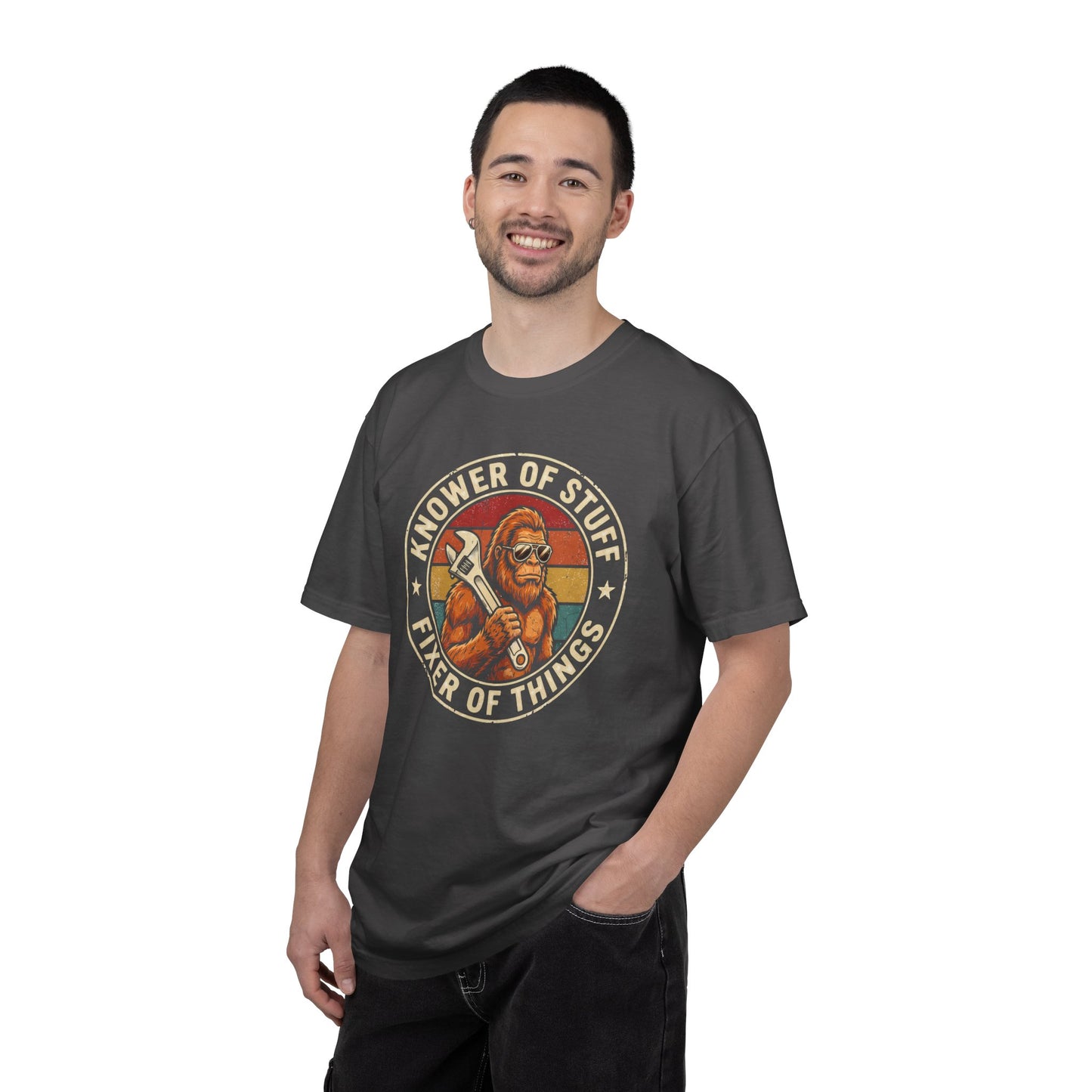 Knower of Stuff Fixer of Things Shirt, Funny Bigfoot Handyman Gift