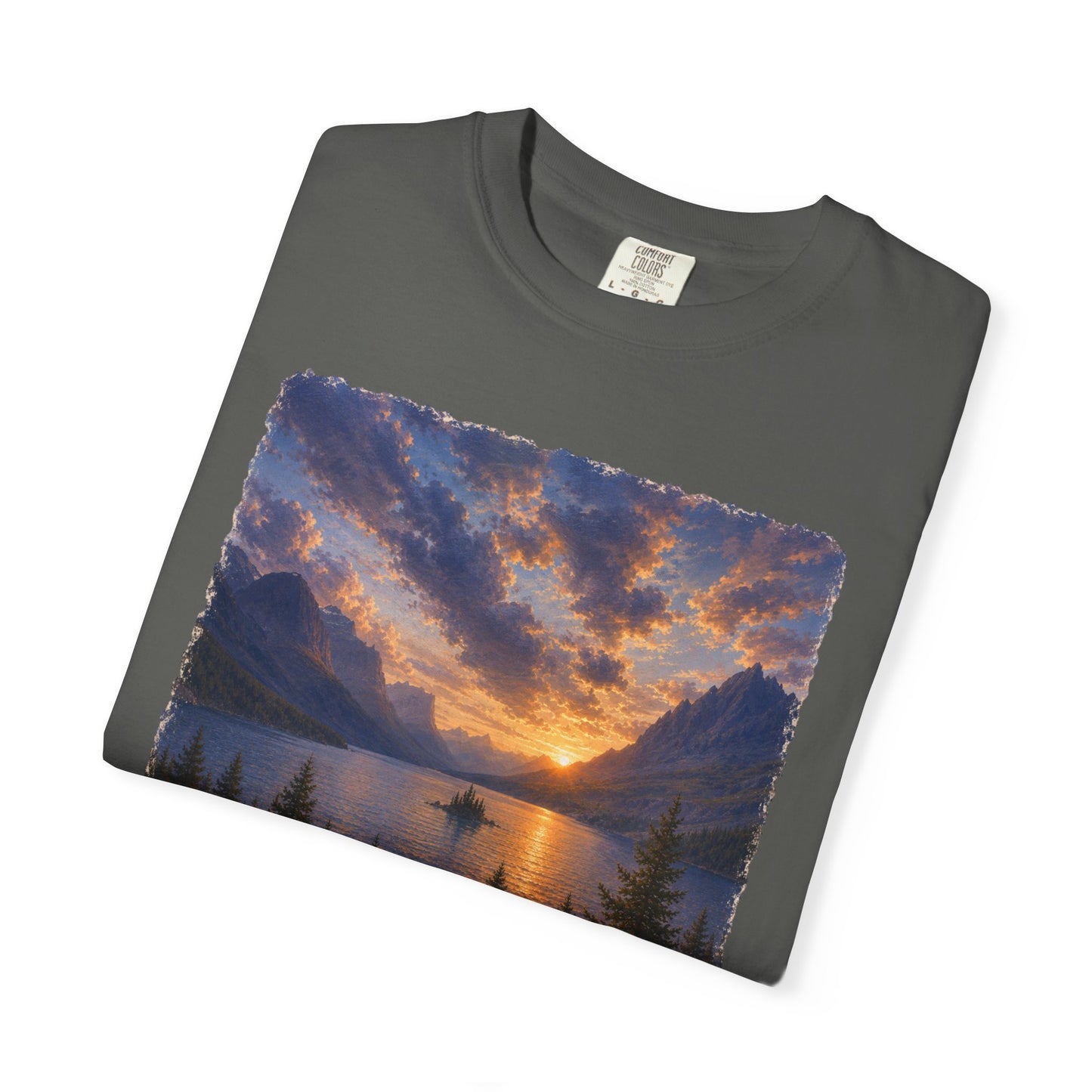 Glacier National Park Vintage Montana Landscape Sunset Scenic Wild Goose Island T-Shirt