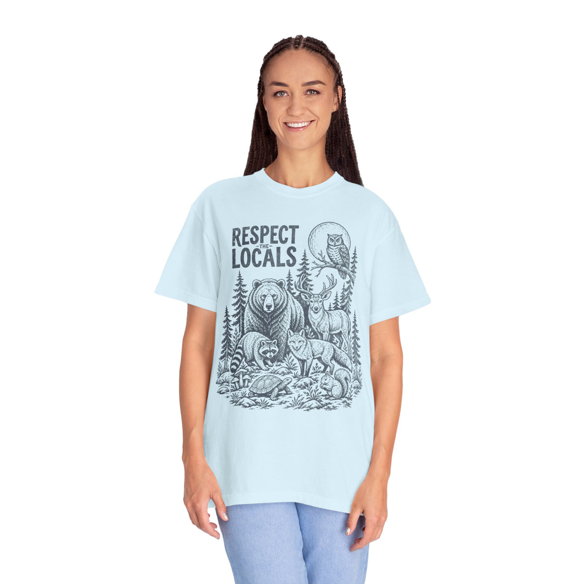 Respect Locals Wildlife Vintage Distressed Forest Animals T-Shirt