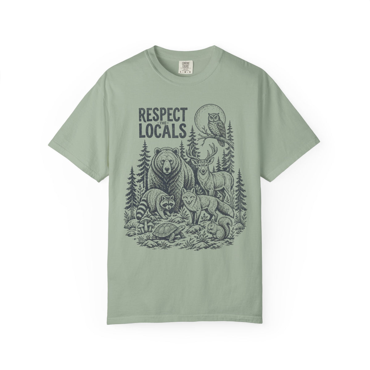 Respect Locals Wildlife Vintage Distressed Forest Animals T-Shirt
