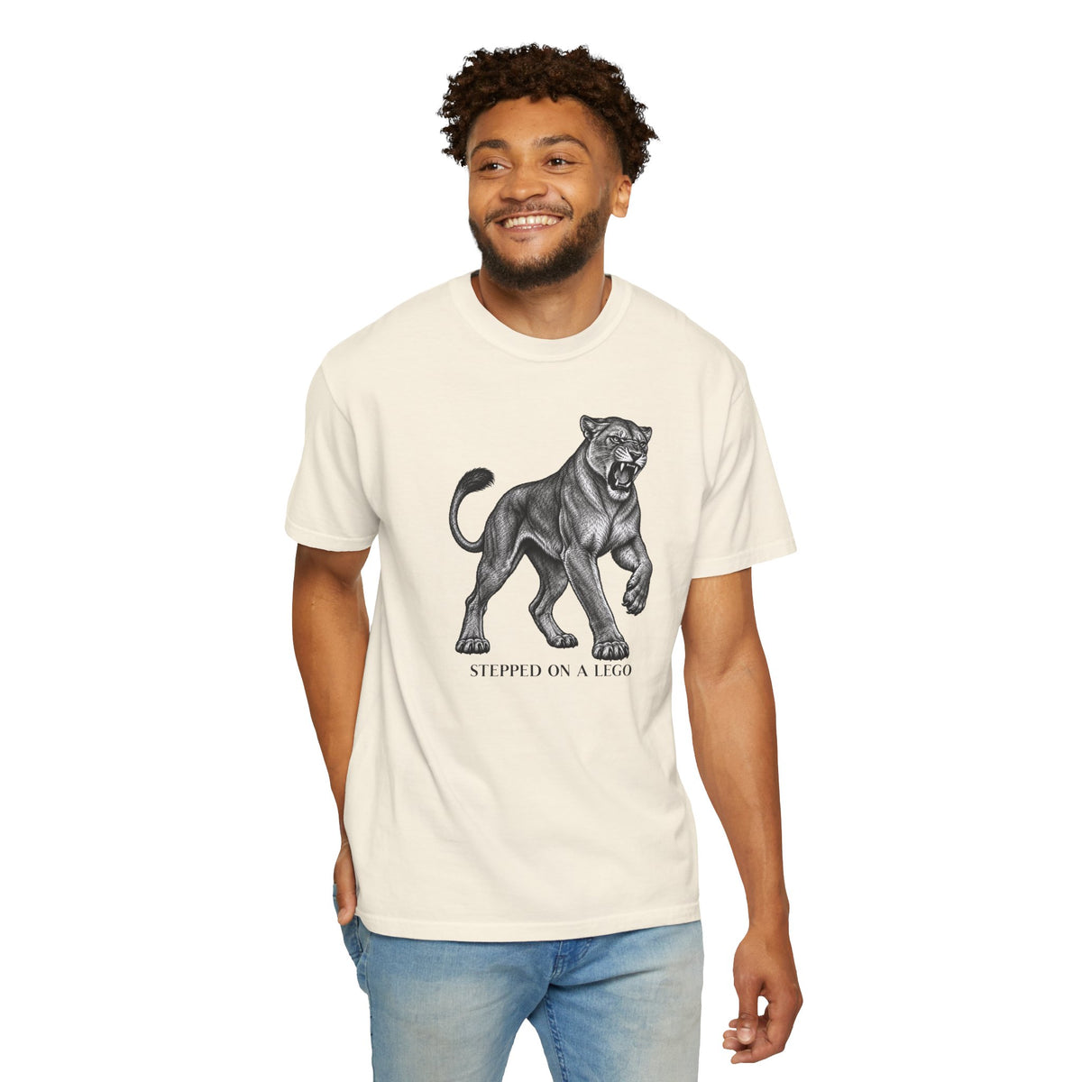 Stepped on a Lego Funny Vintage Lioness Animal Tee