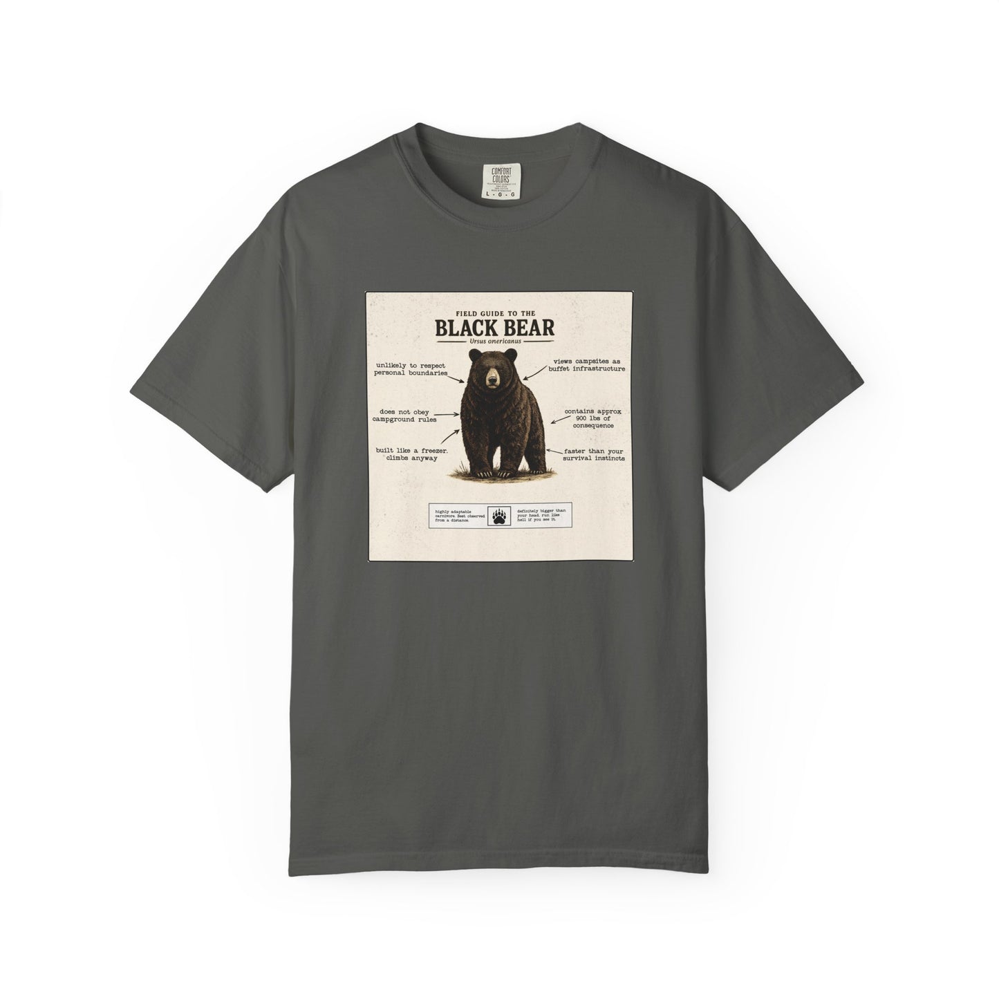Black Bear Field Guide T-Shirt — Funny Camping & Hiking Tee