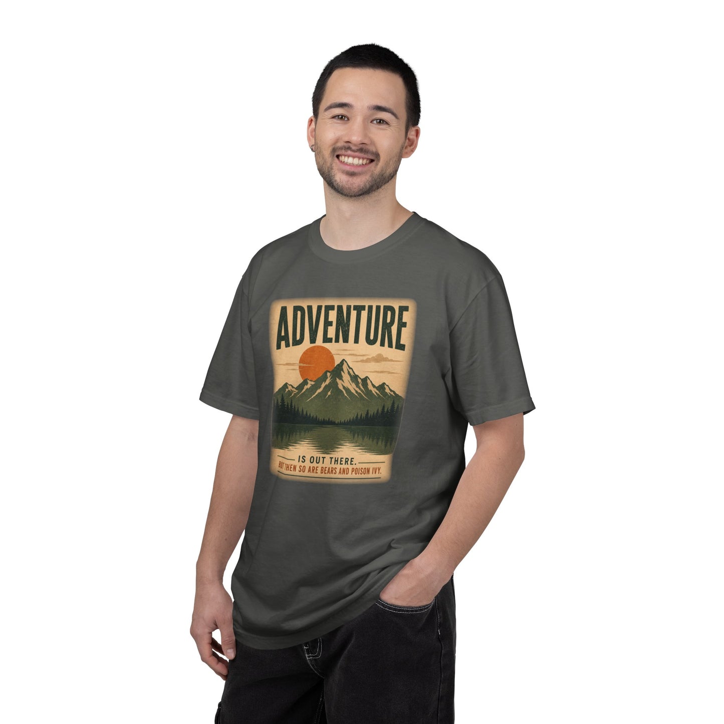 Adventure Is Out There (But So Are Bears and Poison Ivy) T-Shirt, Funny Hiking Graphic Tee