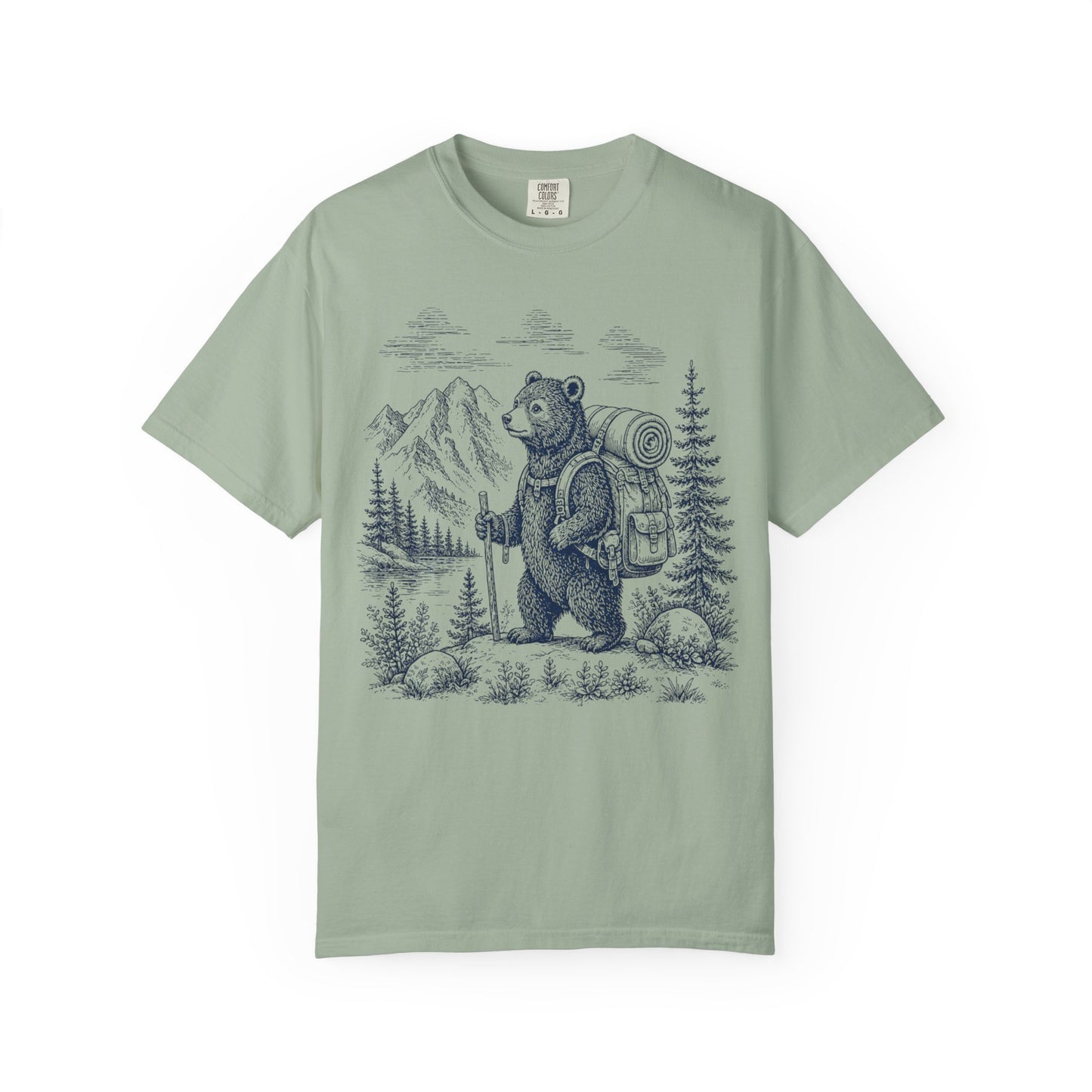 Bear Backpacker T-Shirt — Vintage Hiking Adventure Graphic Tee