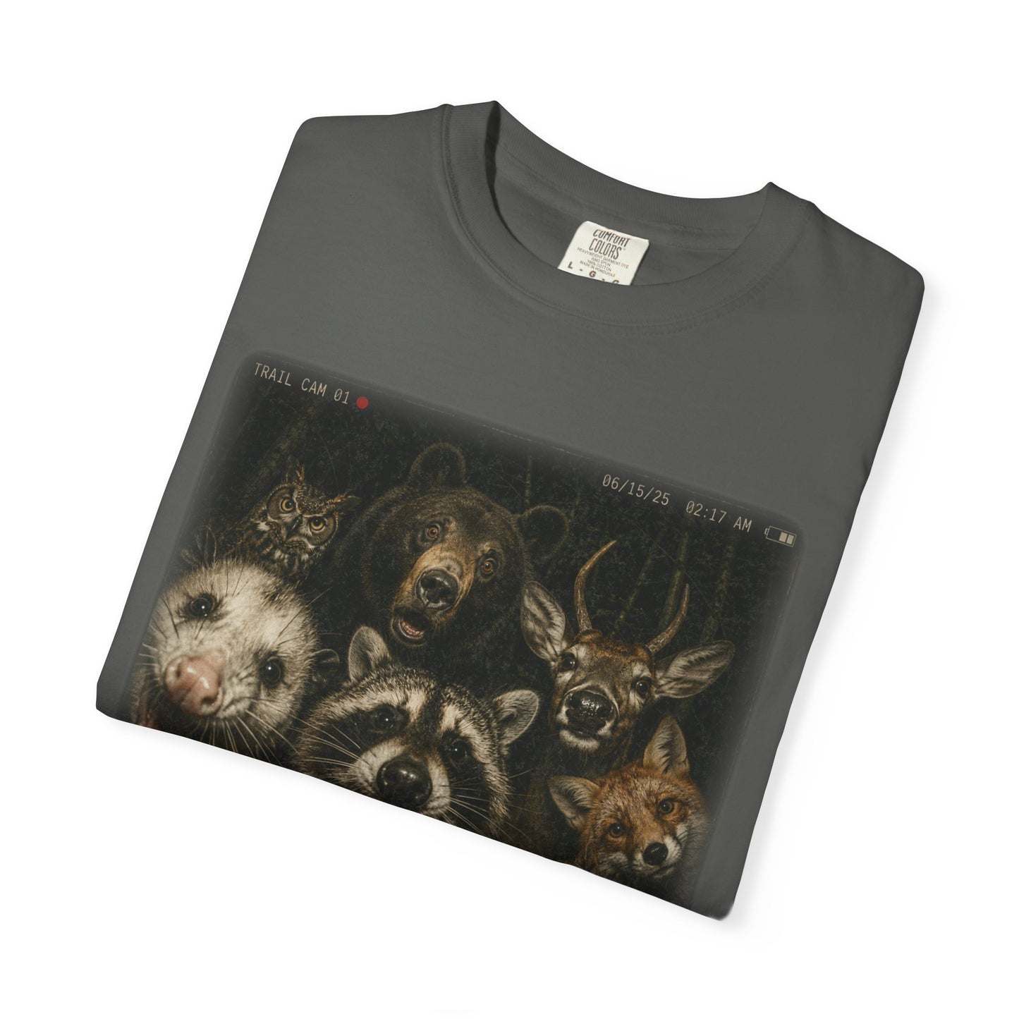Trail Cam Selfie T-Shirt | Funny Wildlife Graphic Tee for Campers & Nature Lovers