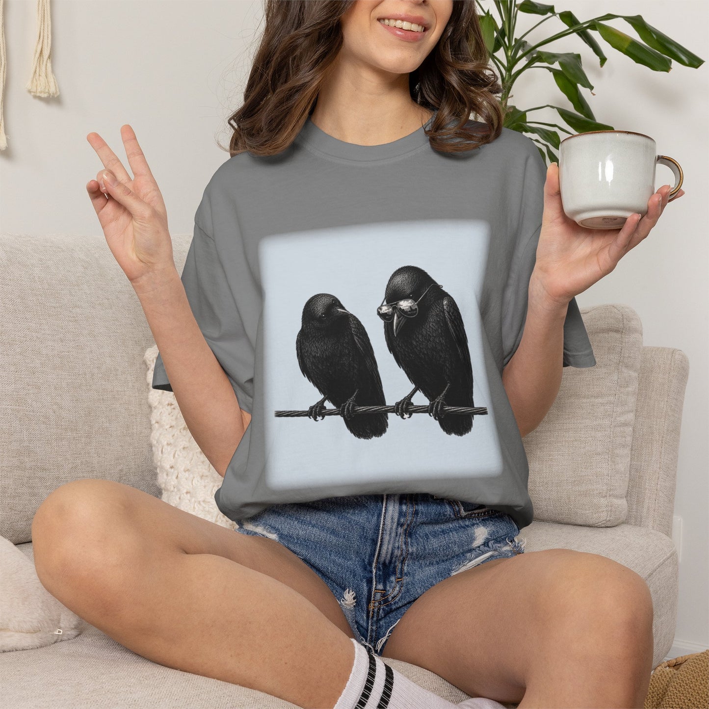 Collect Shiny Things Funny Crow T-Shirt, Raven & Crow Lover Gift Birdwatcher Graphic Tee