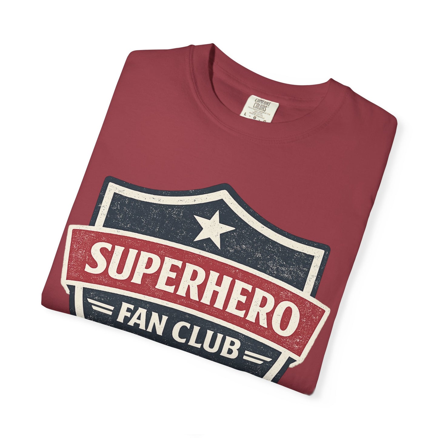 Superhero Fan Club Retro Shield T-Shirt Vintage Comic Graphic Tee