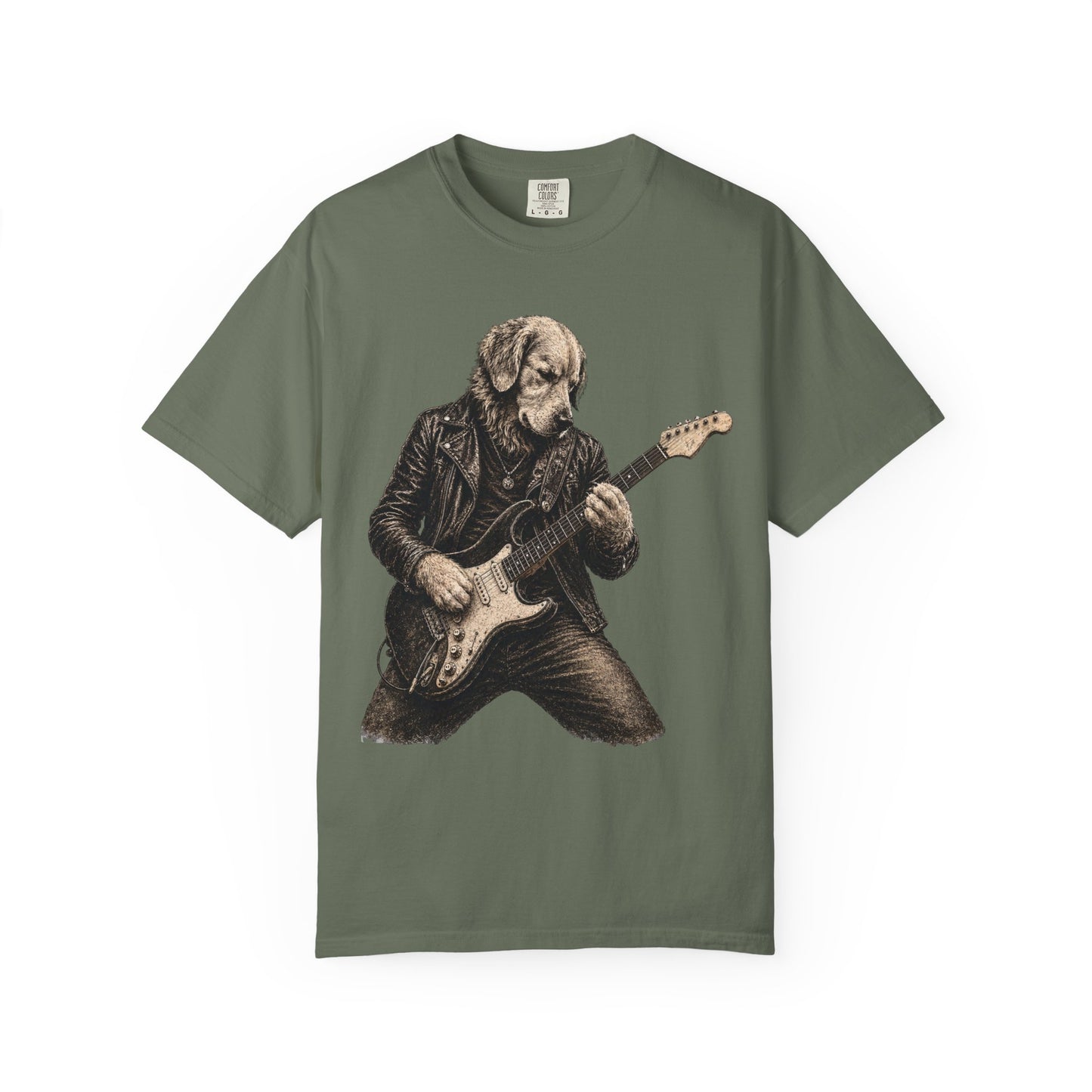 Golden Retriever Guitar Shirt | Vintage Rock Band Dog Tee | Guitar Player Gift | Music Lover Graphic T-Shirt
