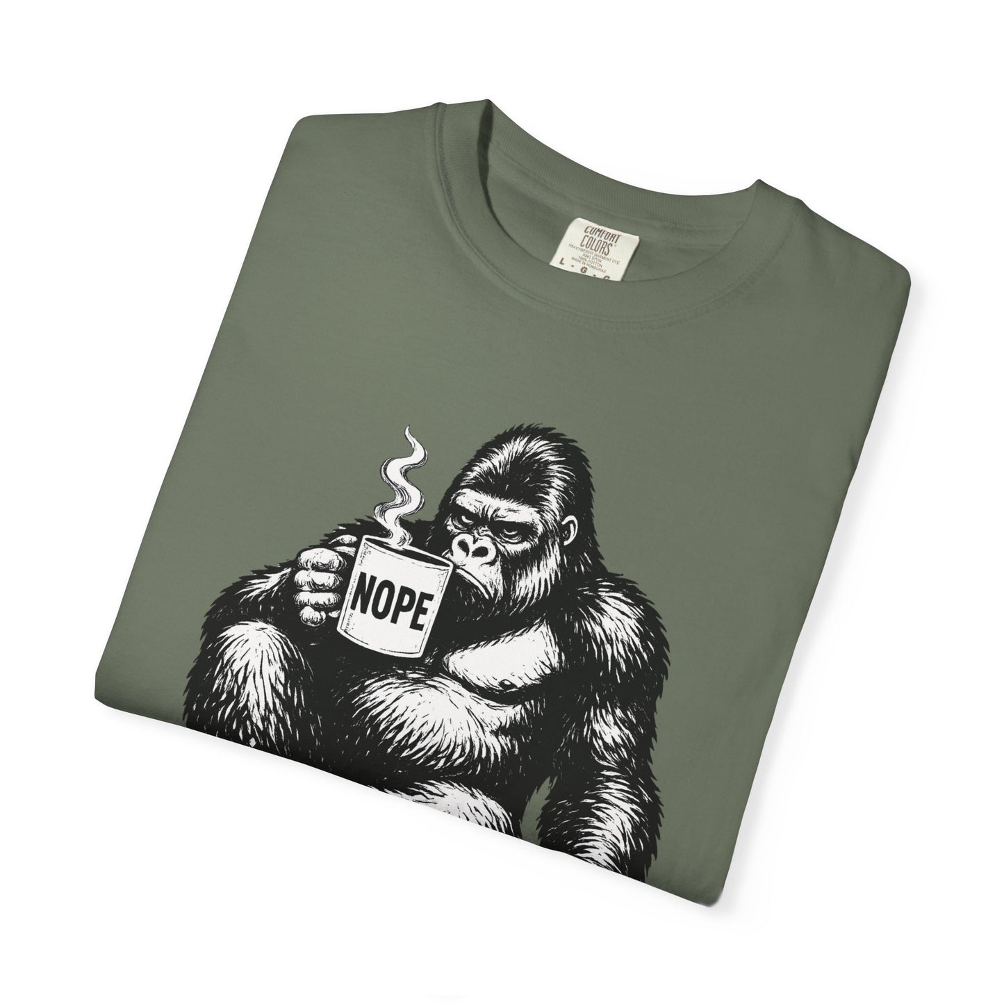 Nope Gorilla Shirt | Funny Coffee Lover Tee | Grumpy Morning Shirt | Introvert Graphic Tee | Funny Gorilla Shirt