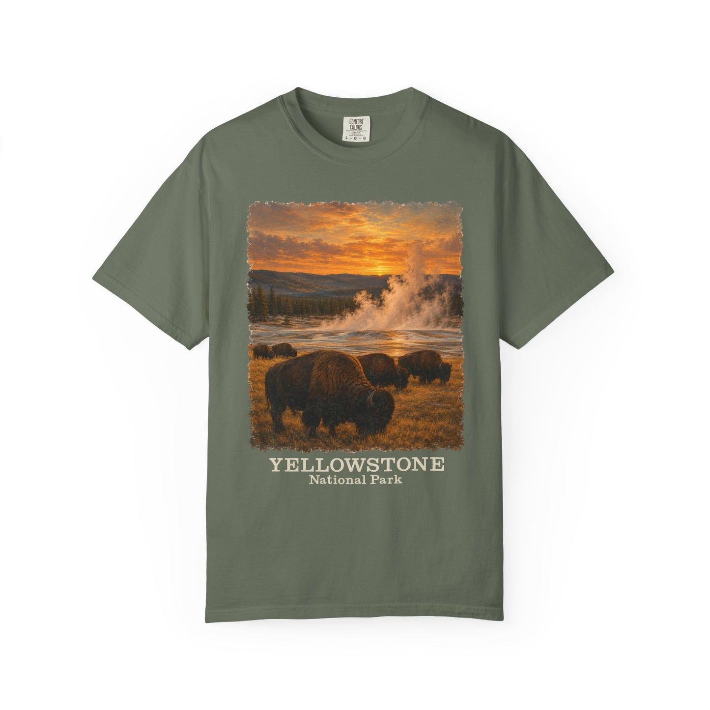 Yellowstone National Park Bison Sunset T-Shirt